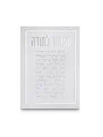 BLESSING OF THANKS HEBREW SILVER ON WHITE CANVAS