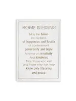 HOME BLESSING ENGLISH SILVER ON WHITE CANVAS