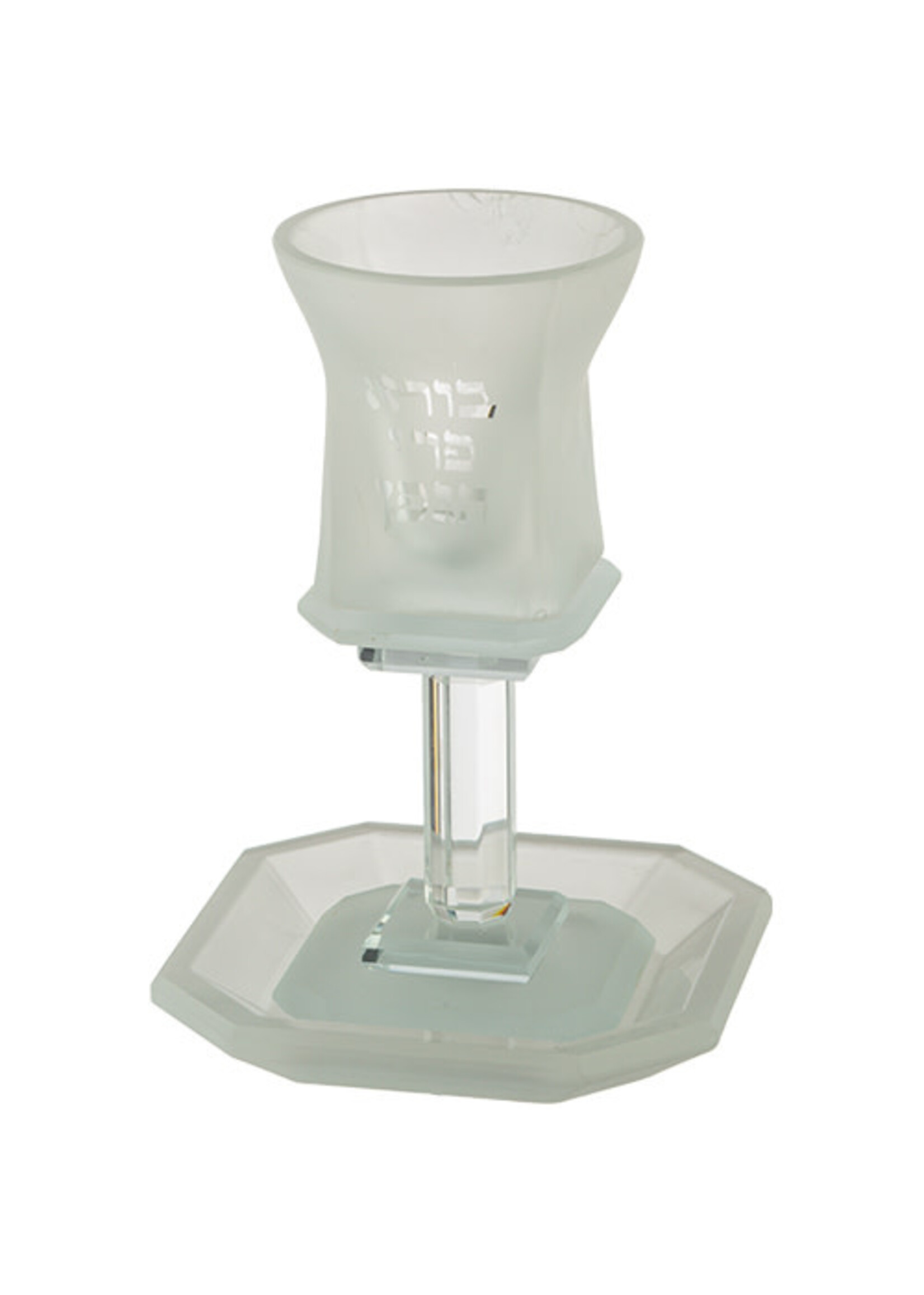 KIDDUSU CUP CRYSTAL FROST BLESSING SQUARE STEM