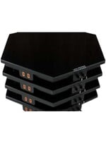 PLATA GLASS TOP BLACK MODULAR HEXAGON SET OF 4
