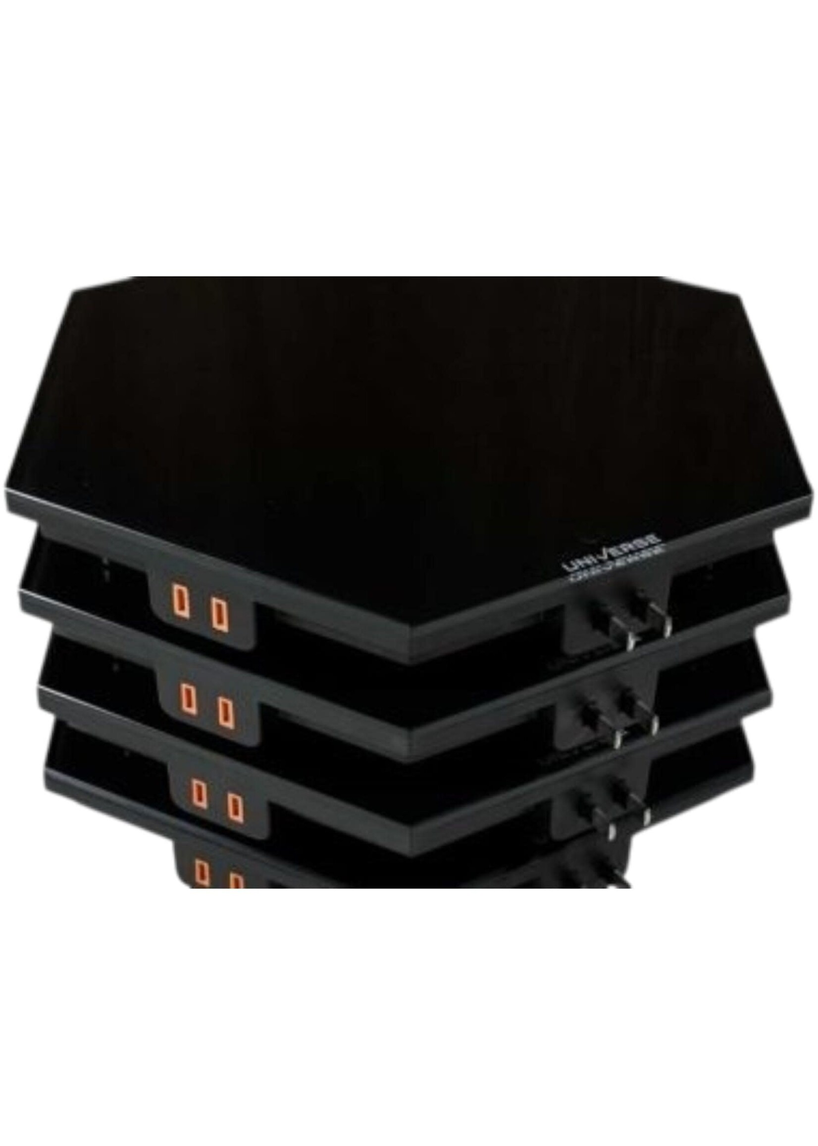 PLATA GLASS TOP BLACK MODULAR HEXAGON SET OF 4
