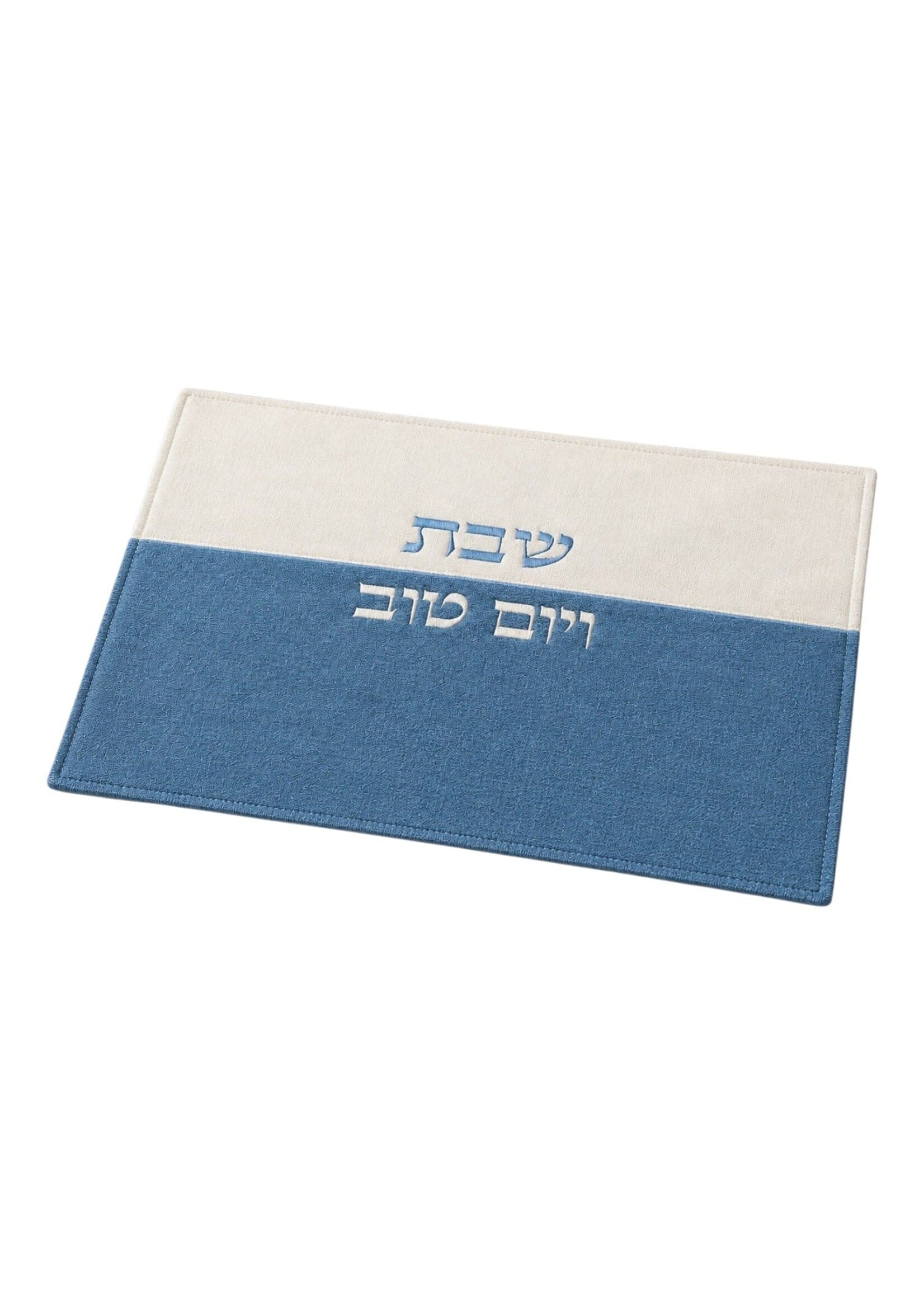 CHALLAH COVER BLUE & WHITE SPLIT LINEN
