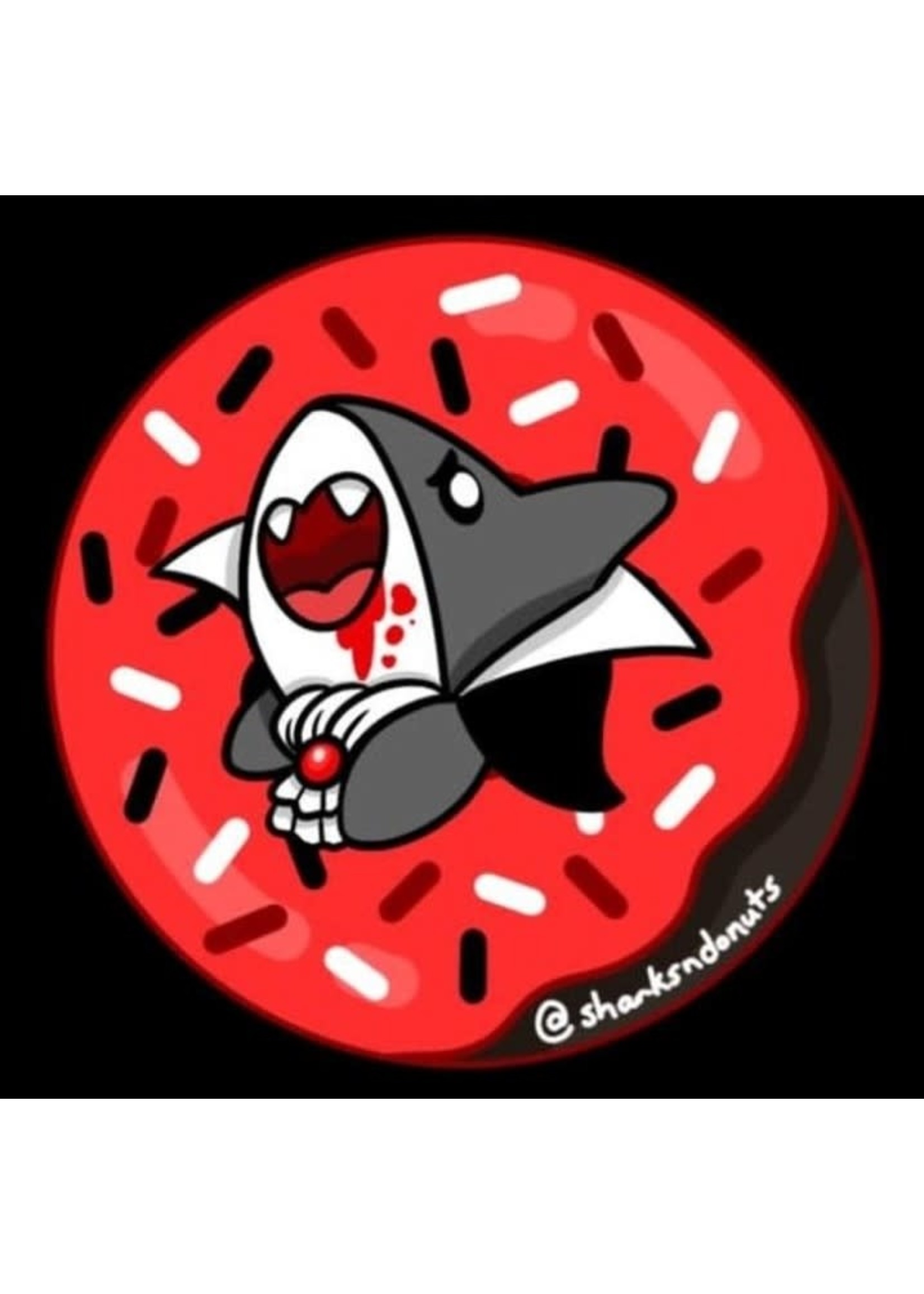 SHARKNDONUTS SPOOKY SHARK BUTTON VAMPIRE