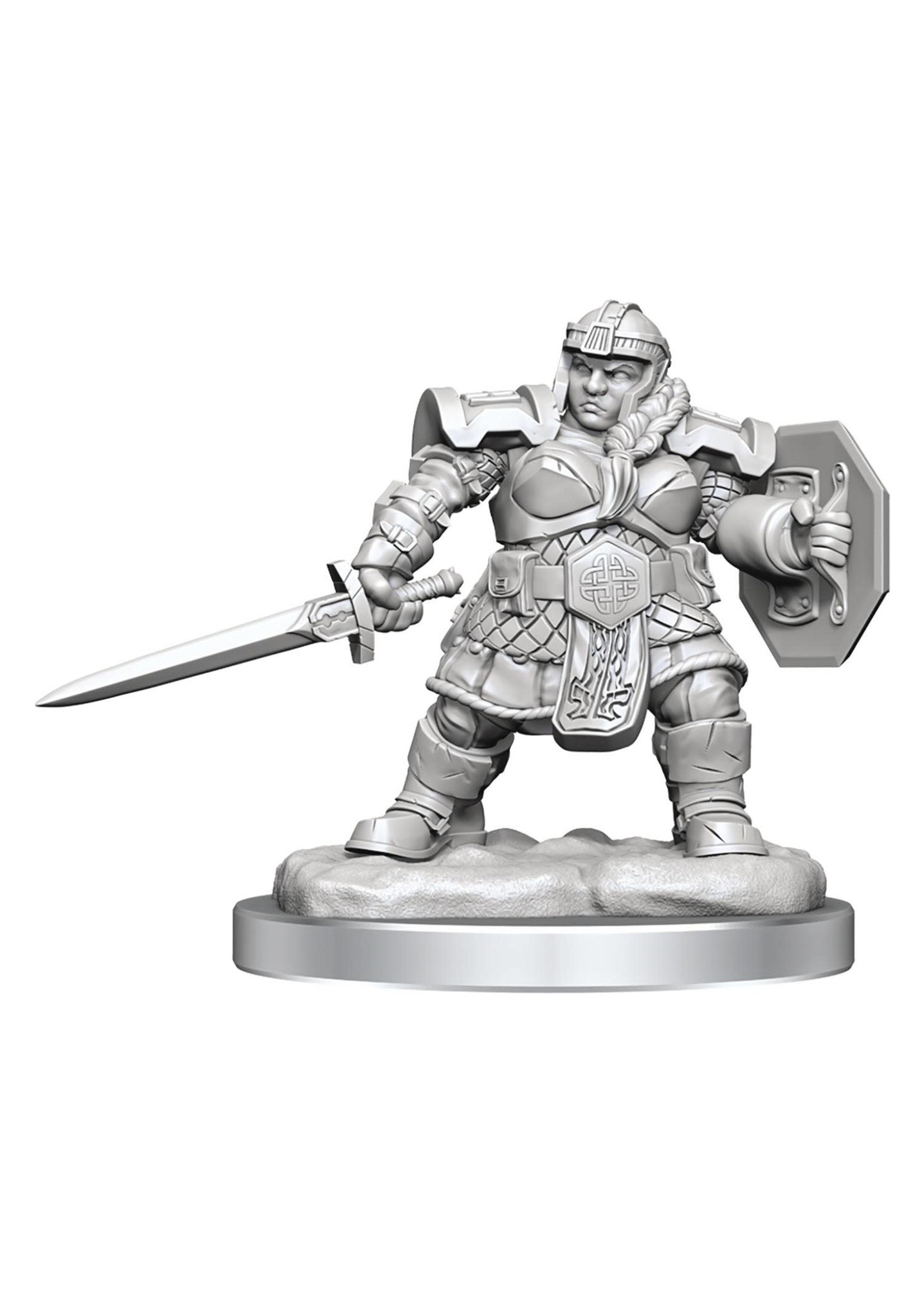 WIZKIDS DND UNPAINTED MINIS WV16 DWARF FIGHTER FEMALE