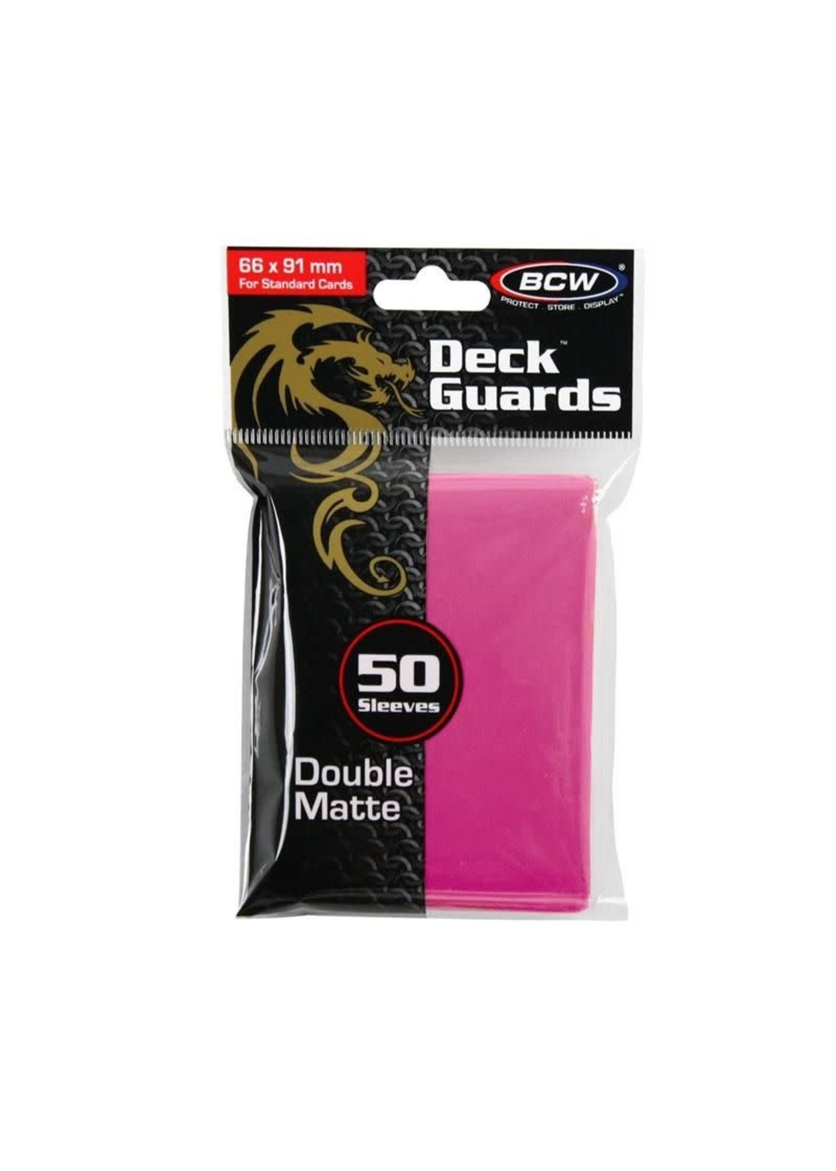 . BCW 50 CARD DECK GUARD SLEEVES PINK