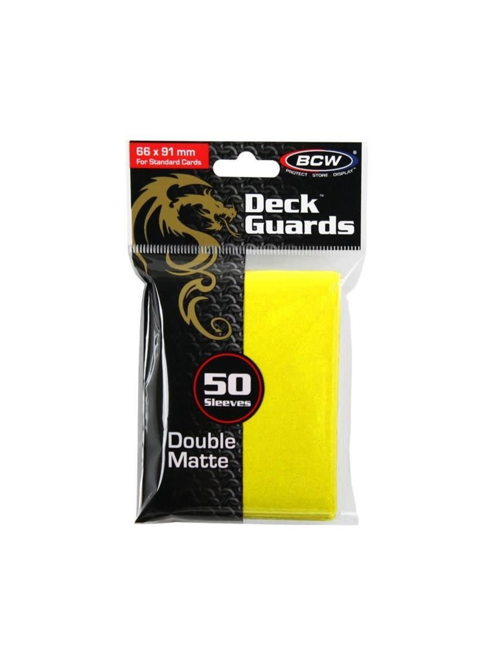 . BCW 50 CARD DECK GUARD SLEEVES YELLOW
