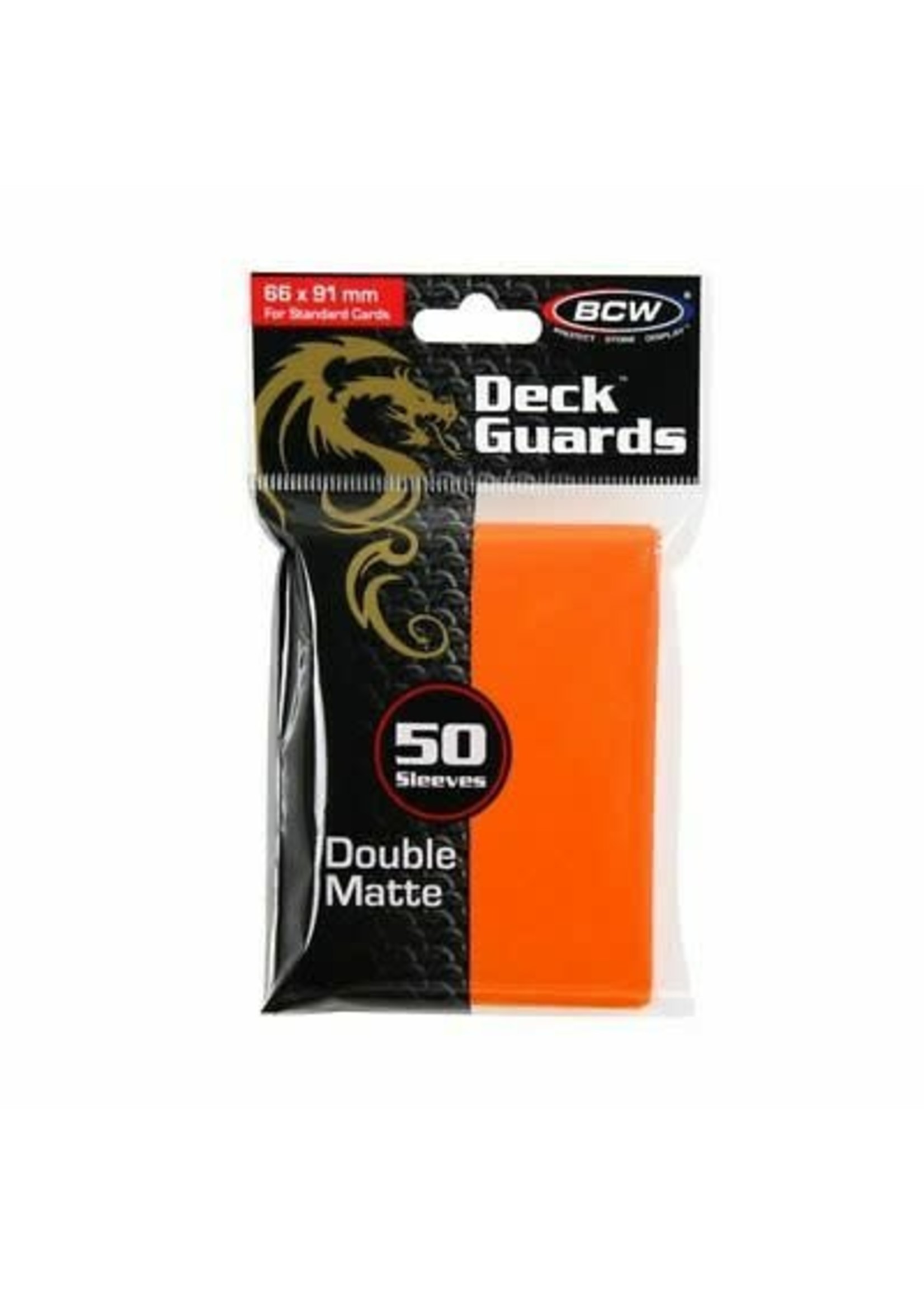 . BCW 50 CARD DECK GUARD SLEEVES ORANGE