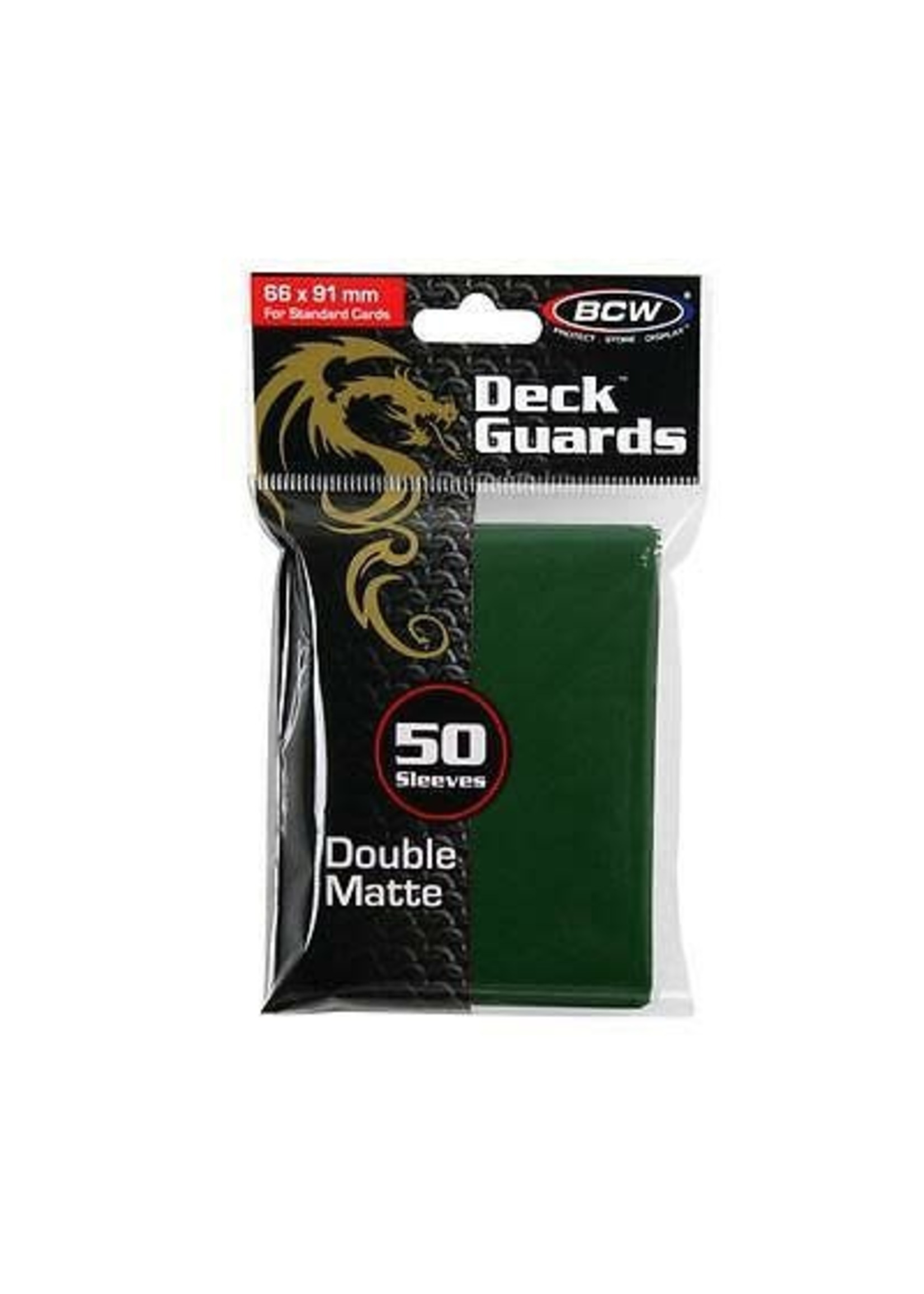 . BCW 50 CARD DECK GUARD SLEEVES GREEN