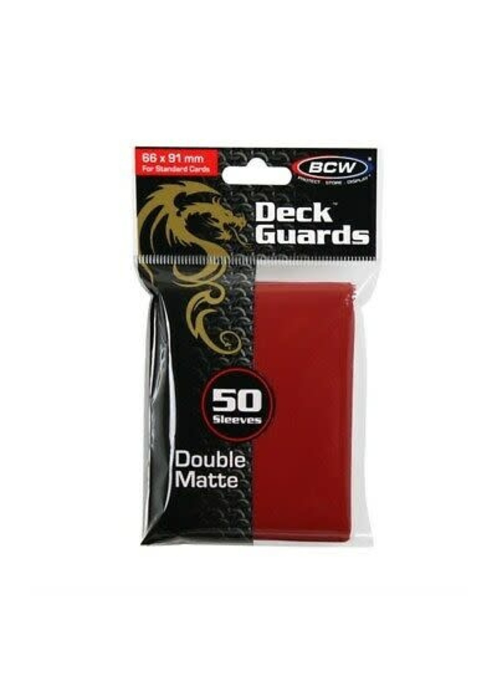 . BCW 50 CARD DECK GUARD SLEEVES RED