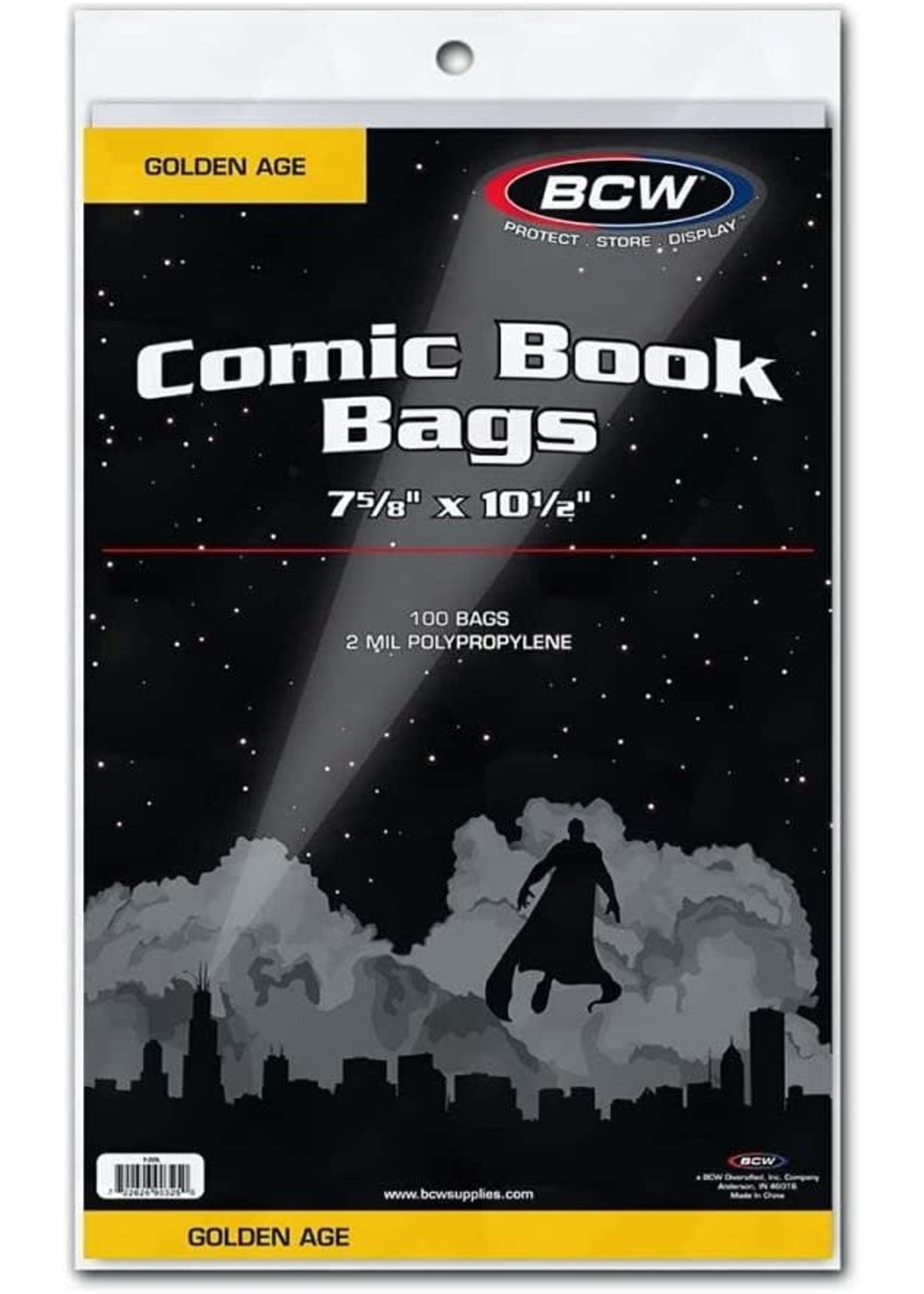 . BCW COMIC BOOK BAGS GOLDEN