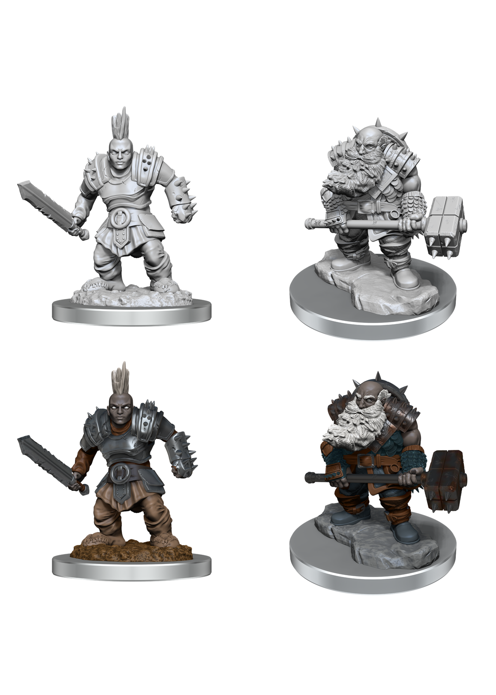 ABRAMS DND UNPAINTED MINIS WV18 DUERGAR FIGHTERS