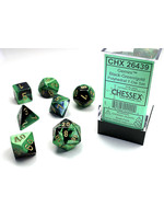 CHESSEX GEMINI 7-DIE SET BLACK-GREEN / GOLD