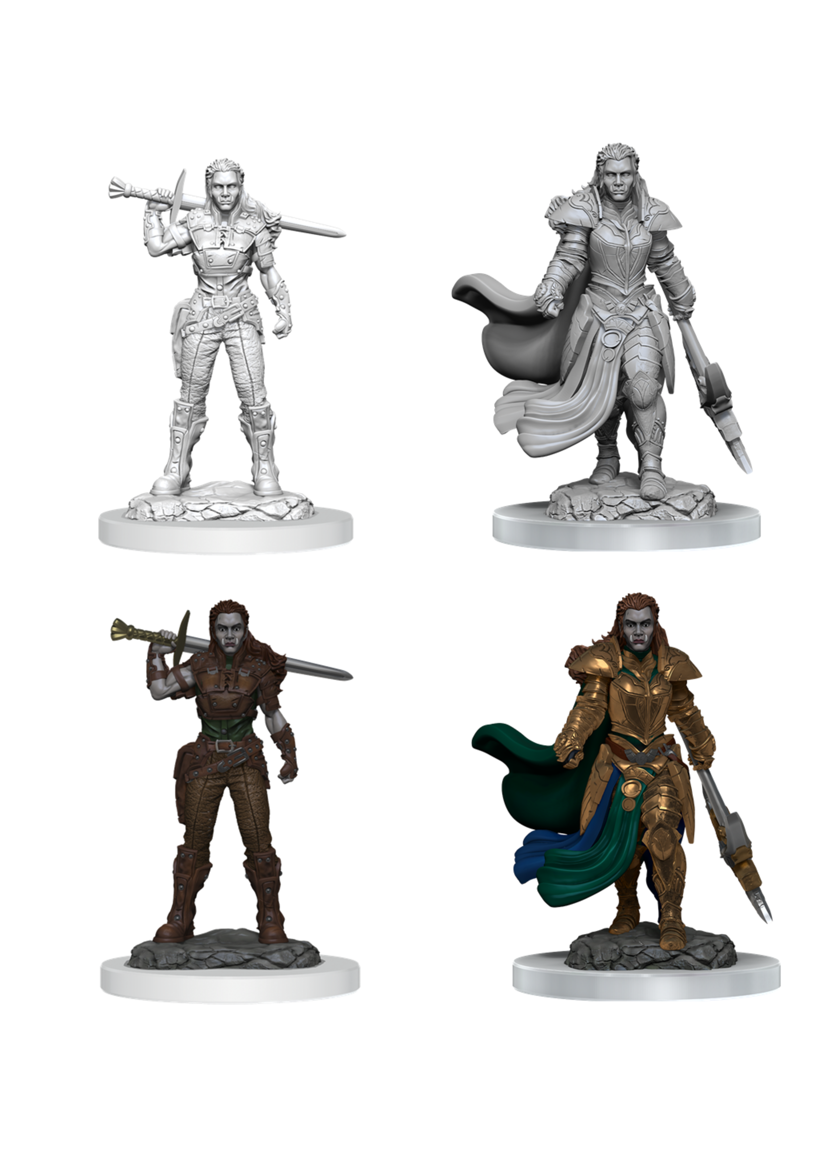 ABRAMS DND UNPAINTED MINIS WV20 ORC FIGHTER FEMALE