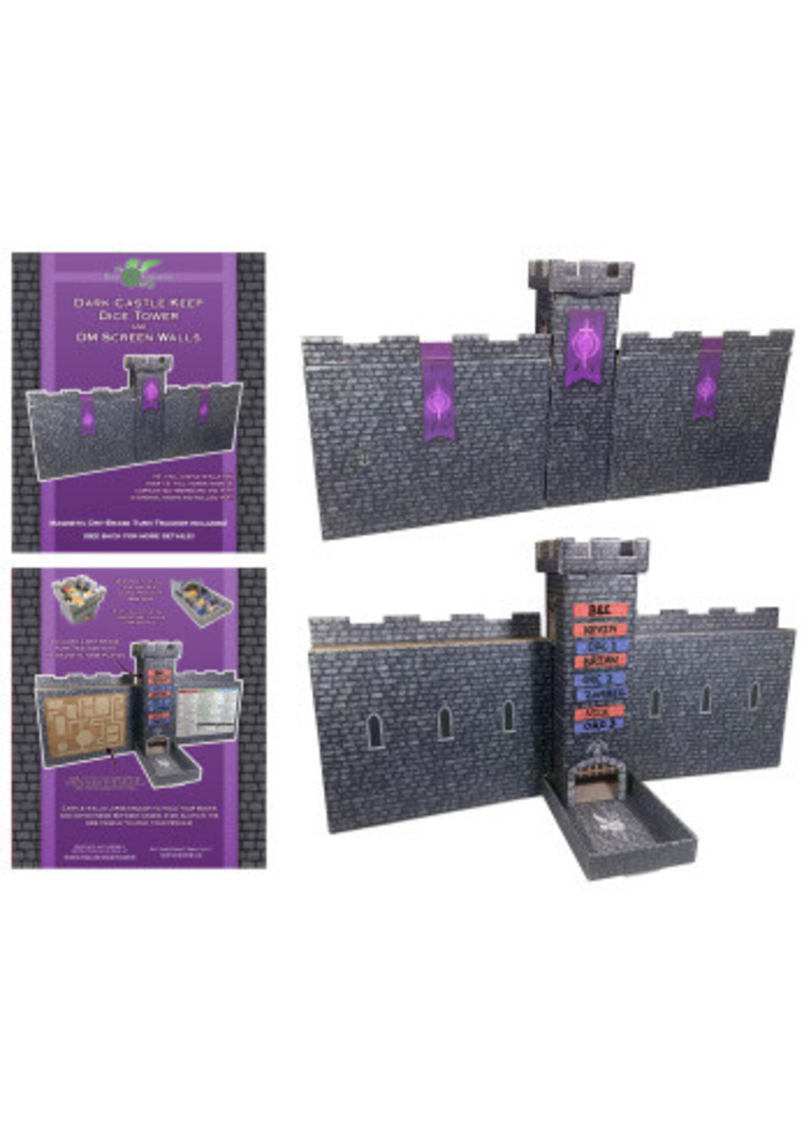 DARK CASTLE DICE TOWER TURN TRACKER/DM SCREENS