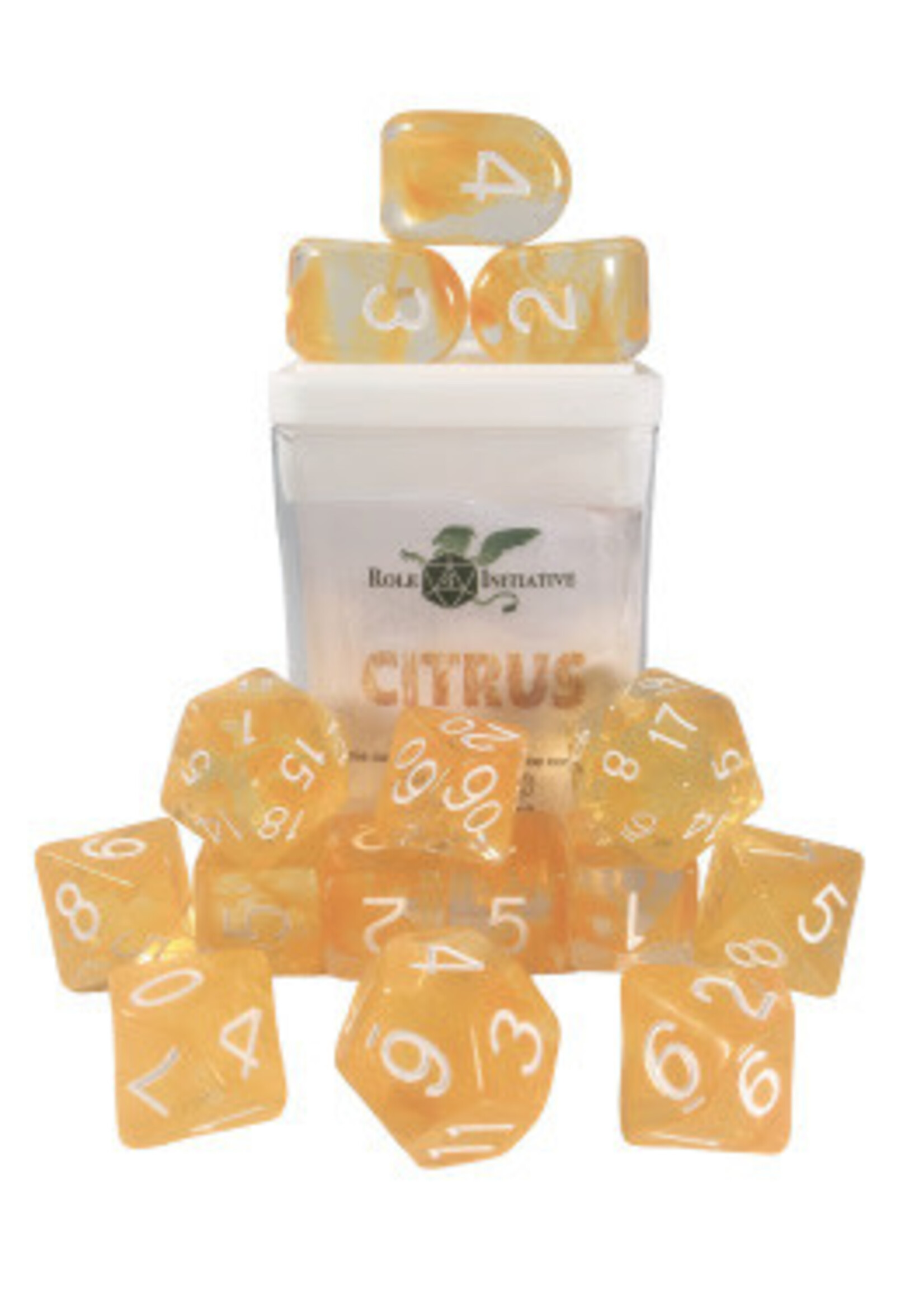 ROLE 4 INITIATIVE SET OF 15 DICE DIFFUSION CITRUS ARCH'D4