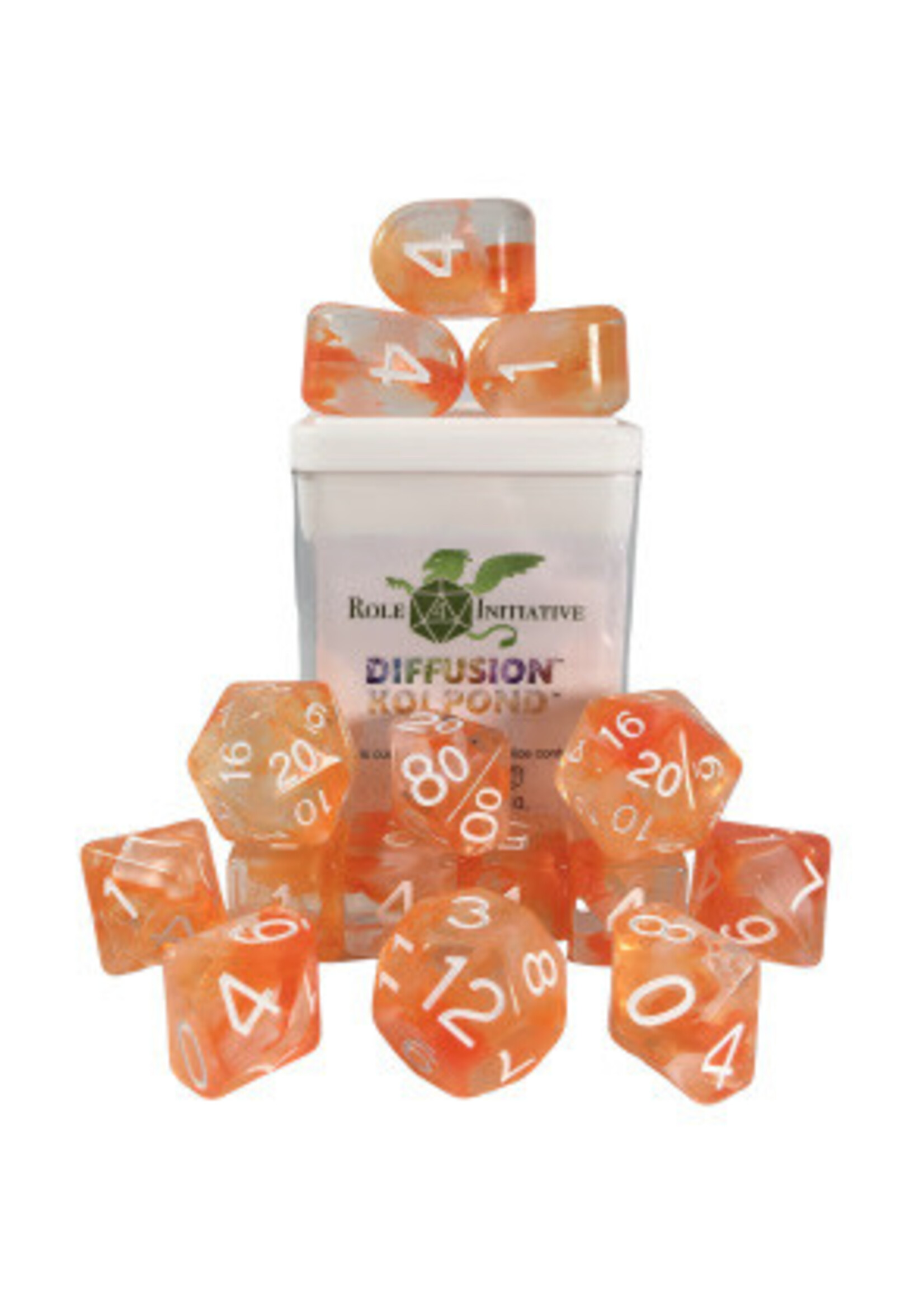 ROLE 4 INITIATIVE SET OF 15 DICE DIFFUSION KOI POND ARCH'D4