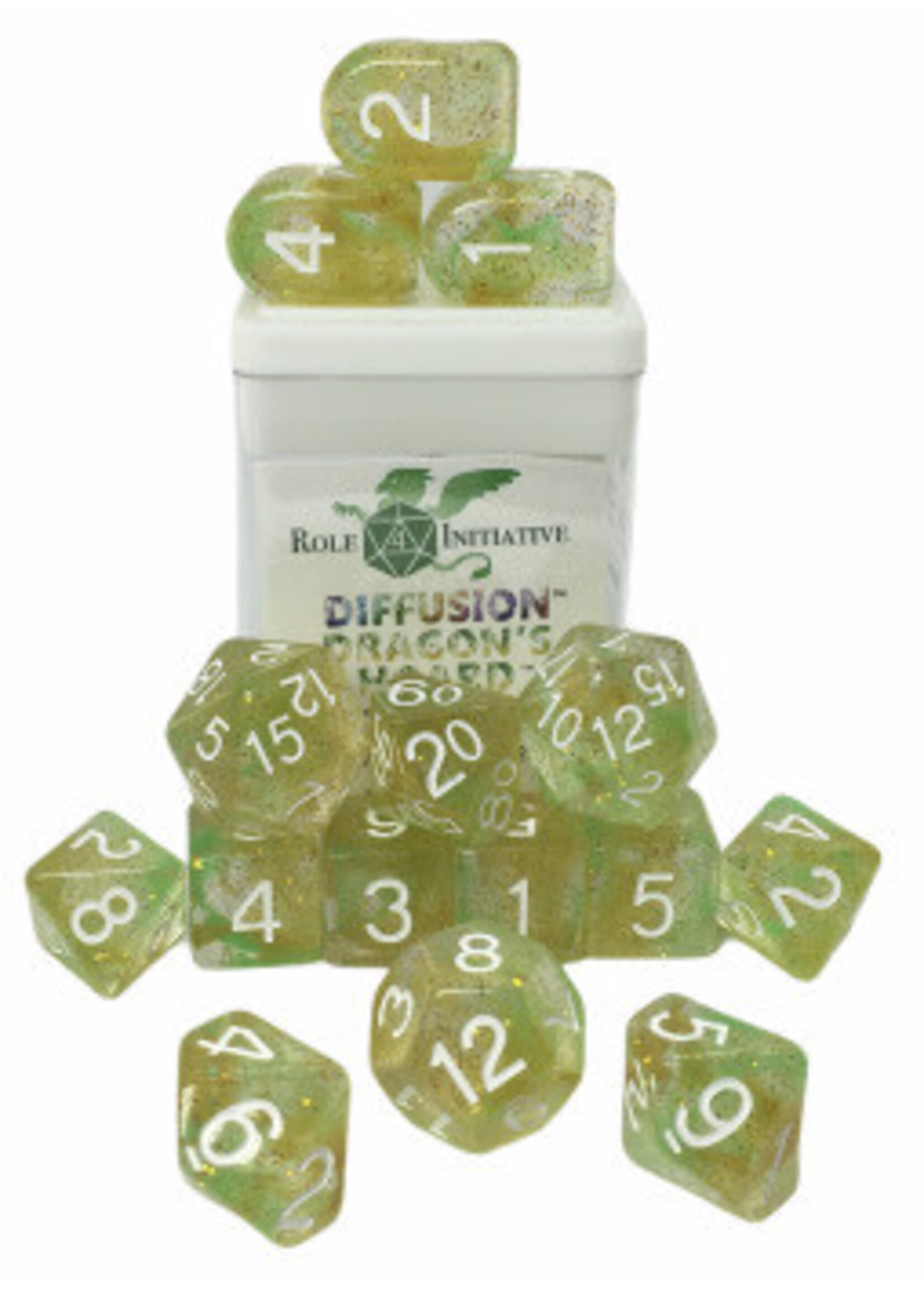 ROLE 4 INITIATIVE SET OF 15 DICE DRAGON'S HOARD ARCH'D4/BALANCE'D20