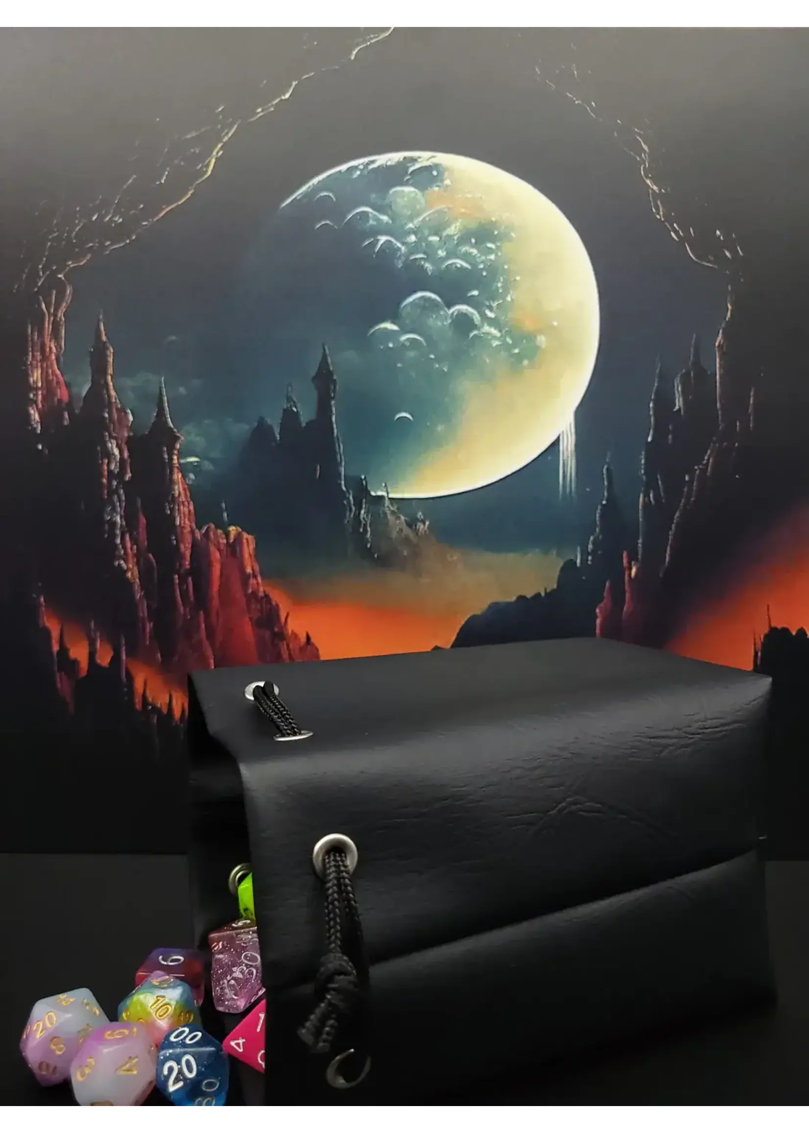 DEVIANT DICE BAGS - OBSIDIAN (FAUX LEATHER)