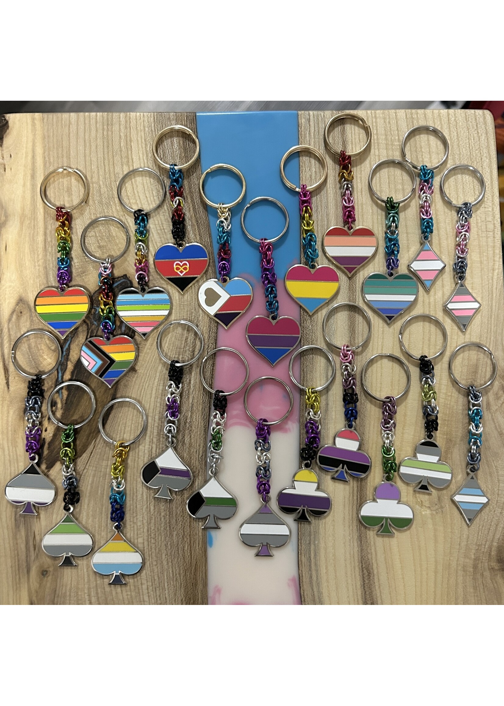 QUEER QUALITY SWAG QQS PRIDE KEYCHAINS