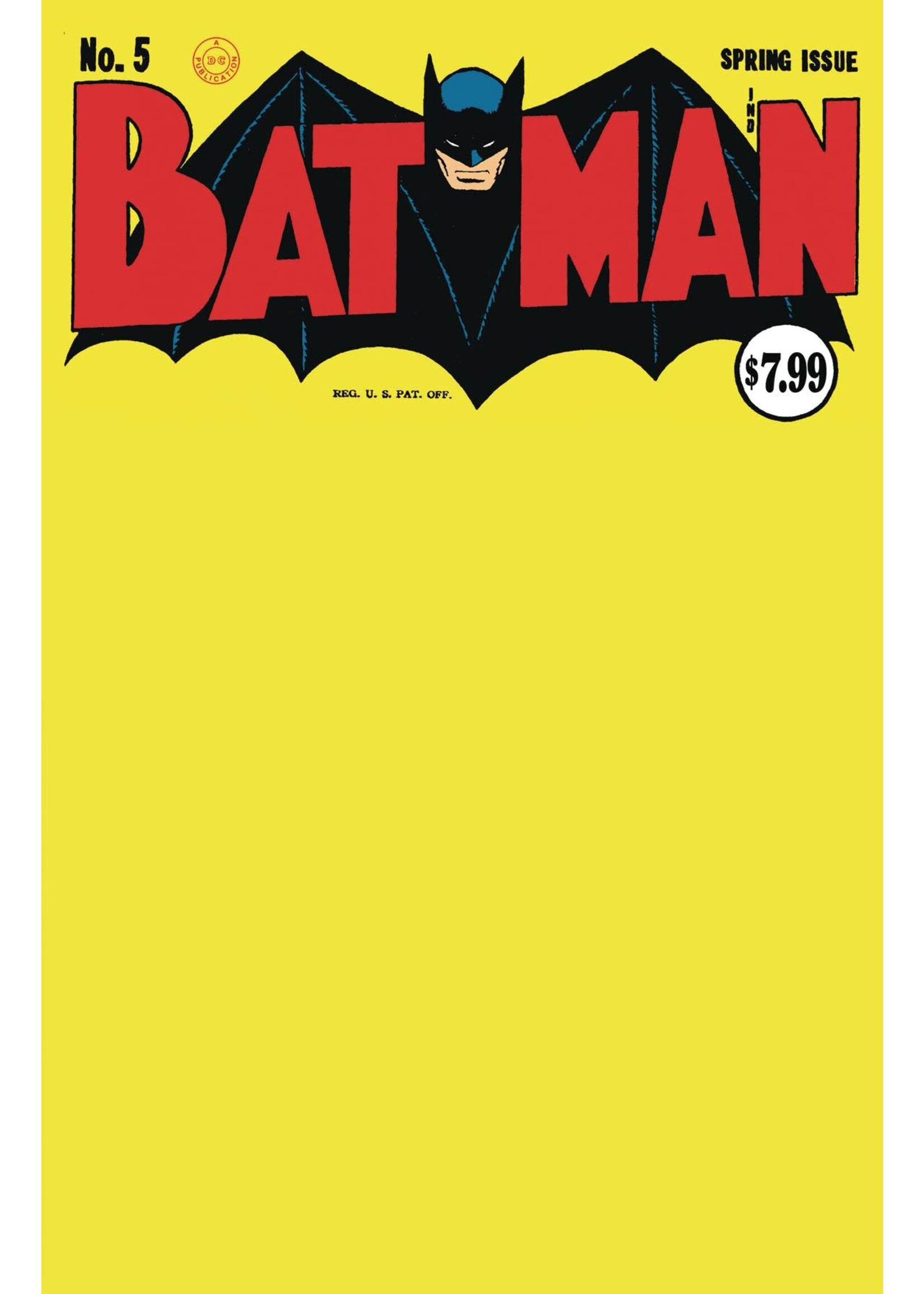 DC COMICS BATMAN #5 FACSIMILE EDITION DMBV BLANK