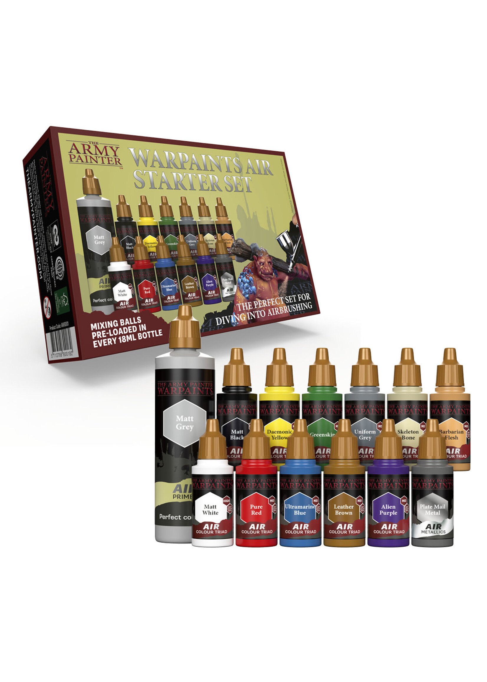 ABRAMS WARPAINTS AIR STARTER SET - 12 COLOURS