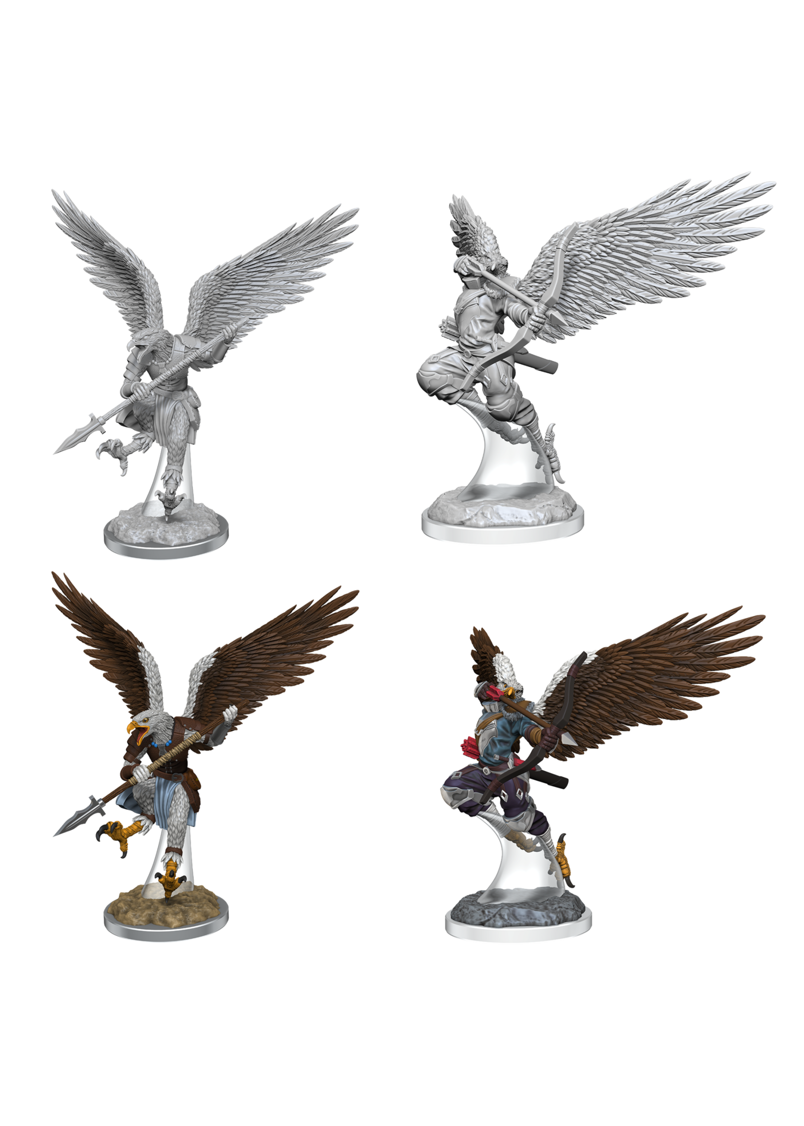 ABRAMS DND UNPAINTED MINIS WV17 AARAKOCRA FIGHTERS
