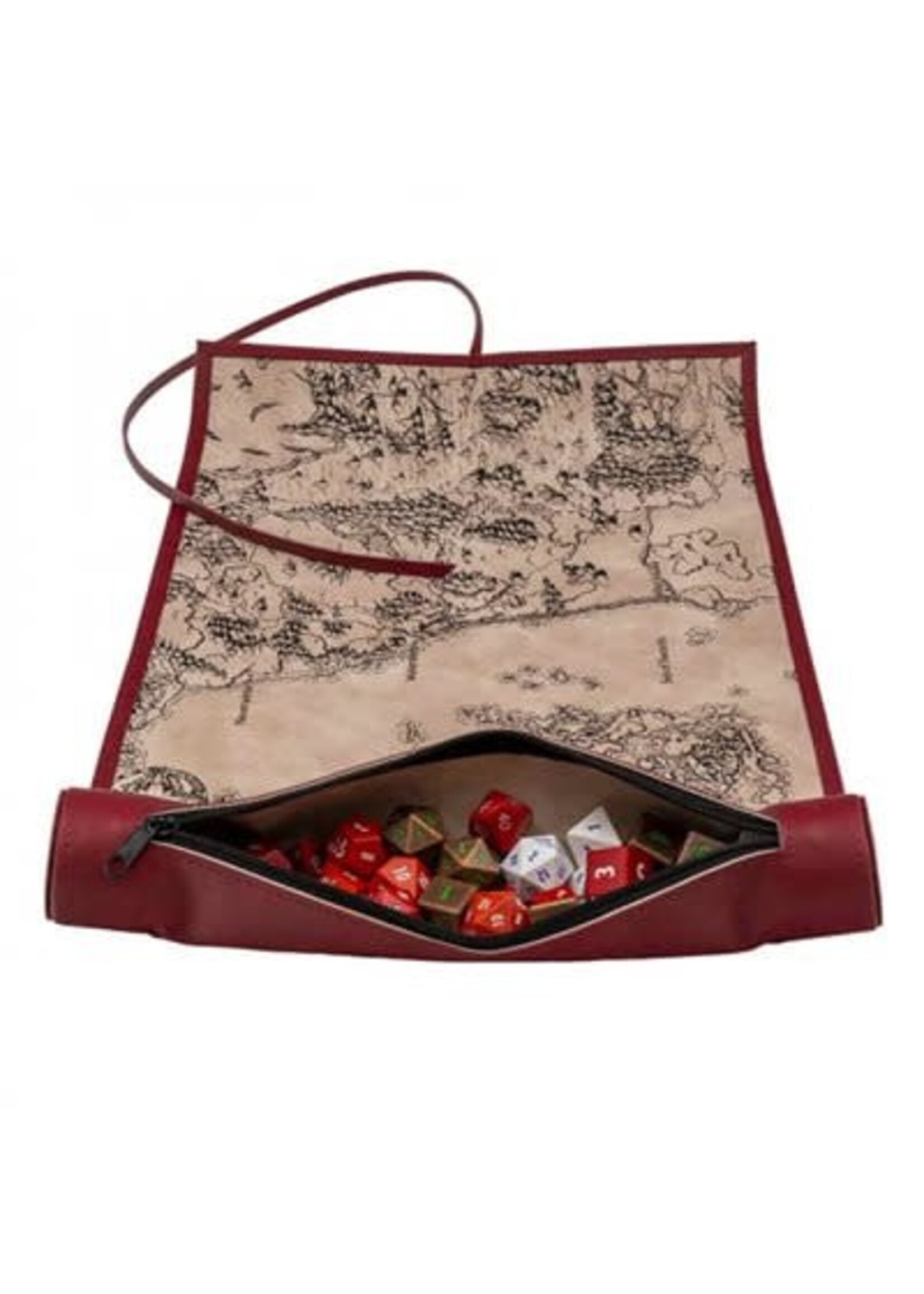 DICE SCROLL DUNGEONS & DRAGONS DICE SCROLL MAP SWORD COAST W/ DICE STORAGE