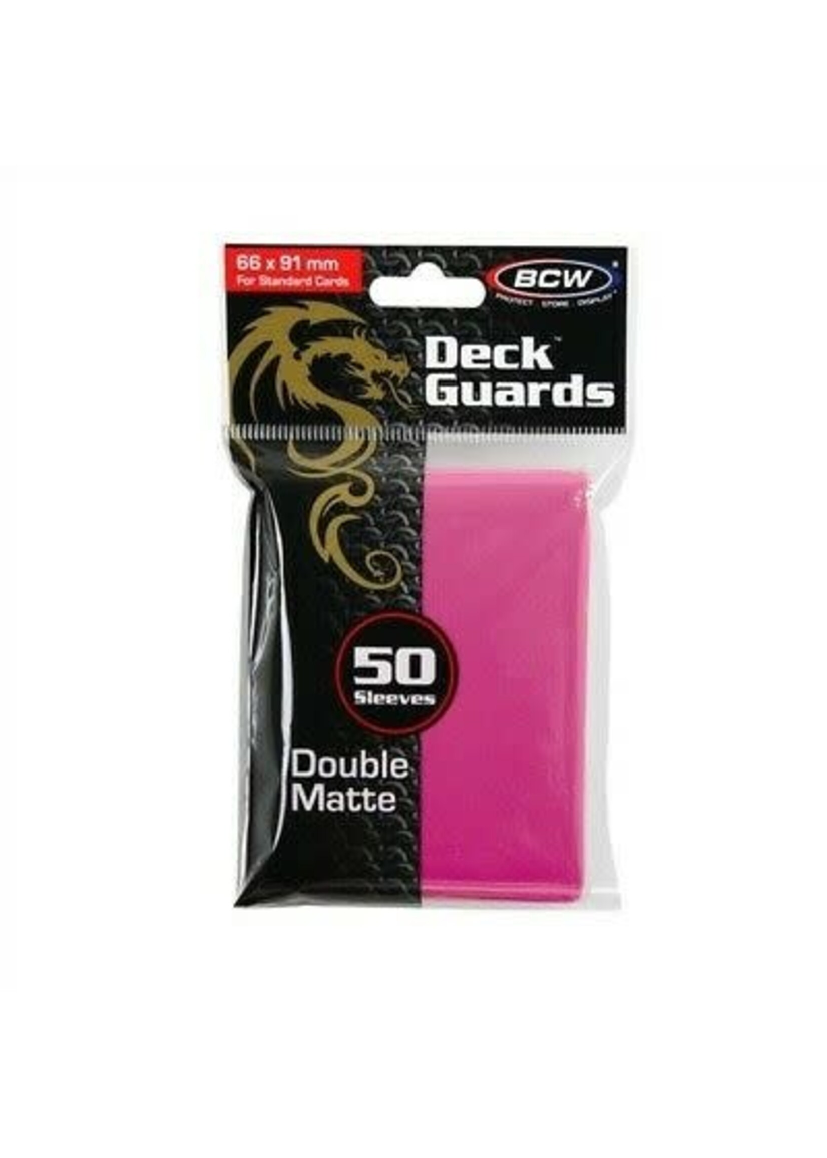 . BCW 50 CARD DECK GUARD SLEEVES PINK