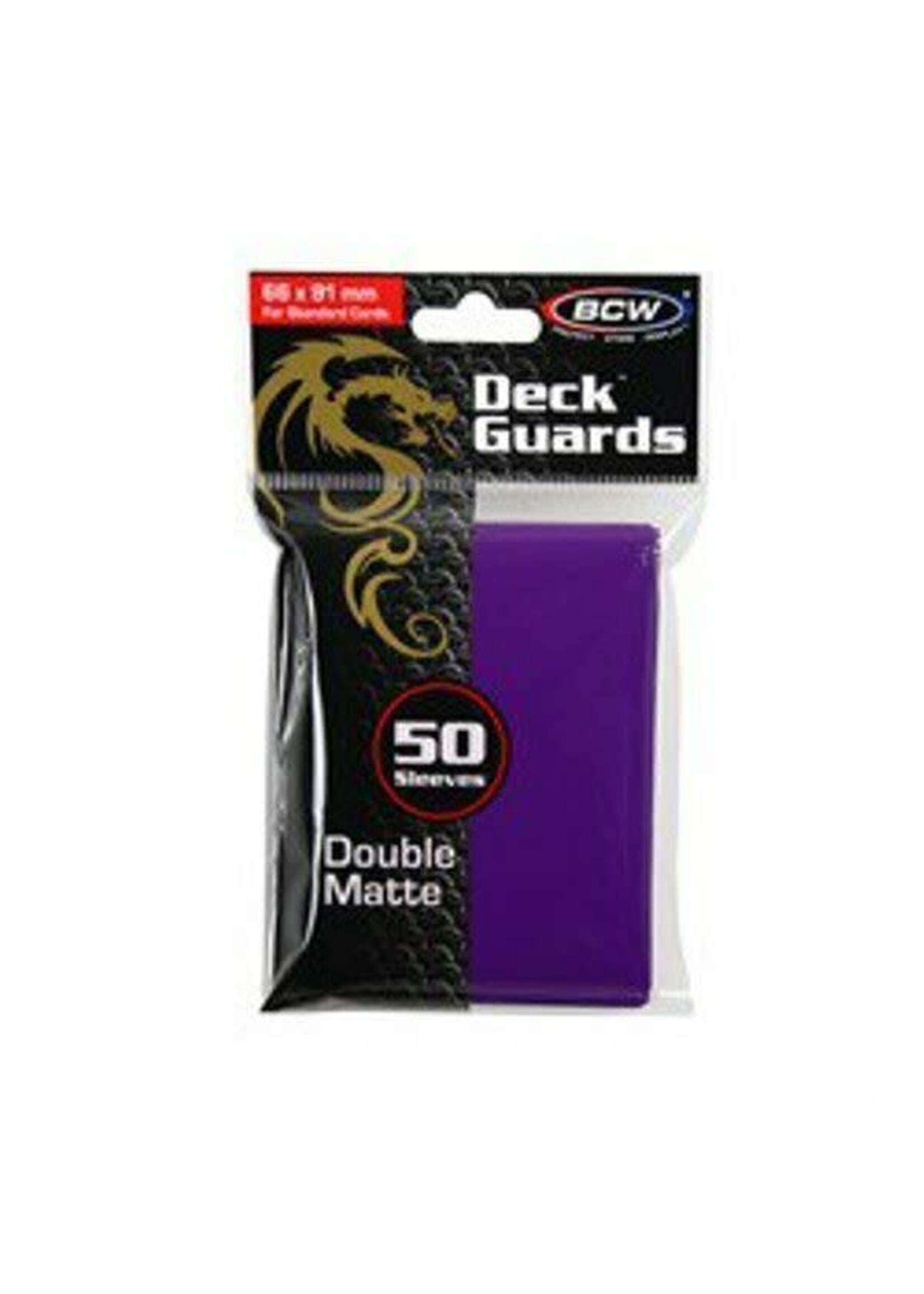 . BCW 50 CARD DECK GUARD SLEEVES PURPLE