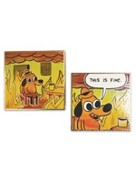 KC GREEN THIS IS FINE 2PC PIN SET