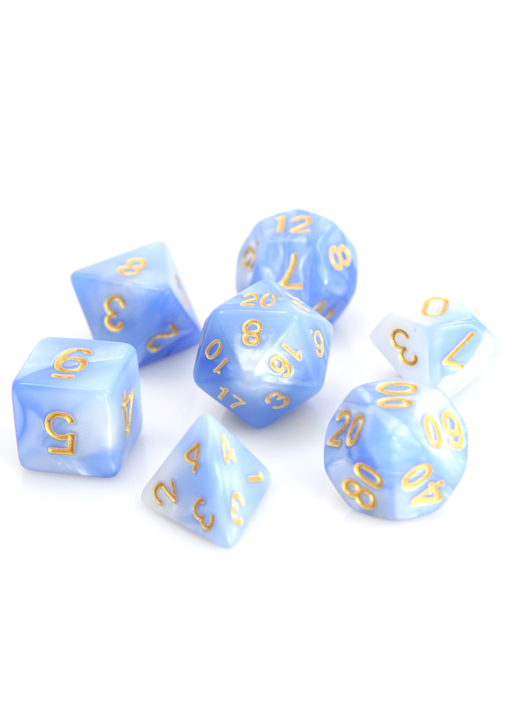 ABRAMS 7 PC RPG SET BLUE AND WHITE MARBLE