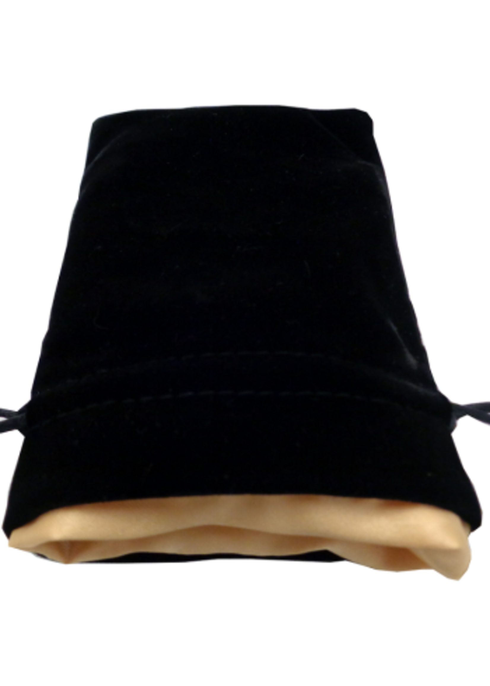 DICE BAG SMALL VELVET DICE BAG BLACK W/ GOLD SATIN