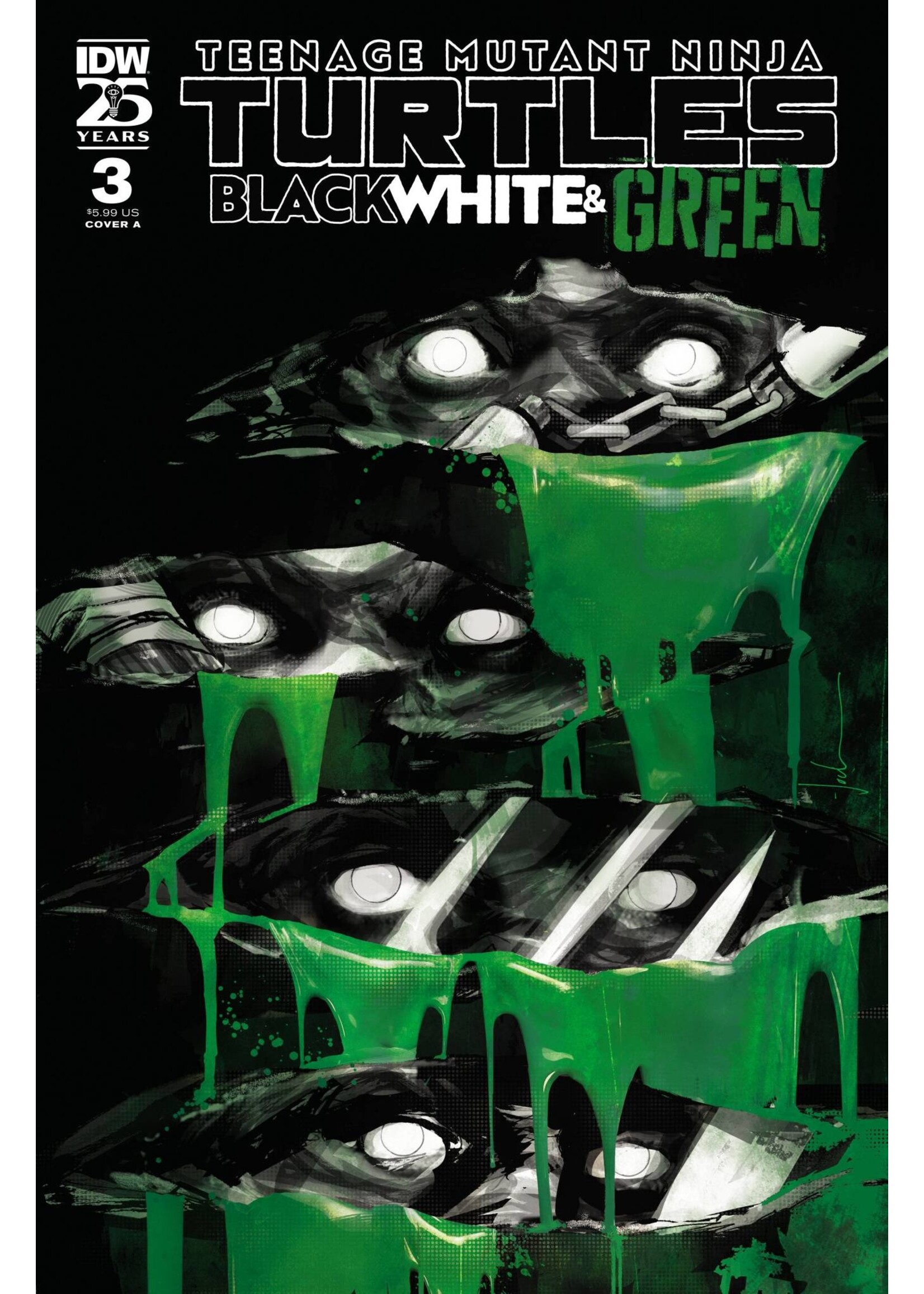 IDW PUBLISHING TMNT BLACK WHITE & GREEN #3 CVR A JOCK