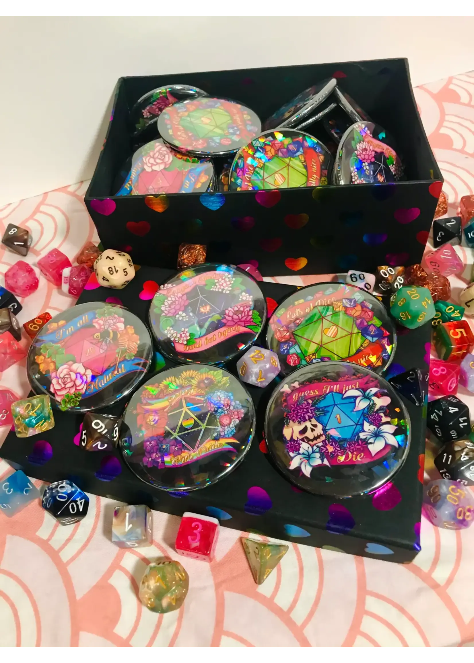 SHARKNDONUTS D&D Holographic Button Critical 1