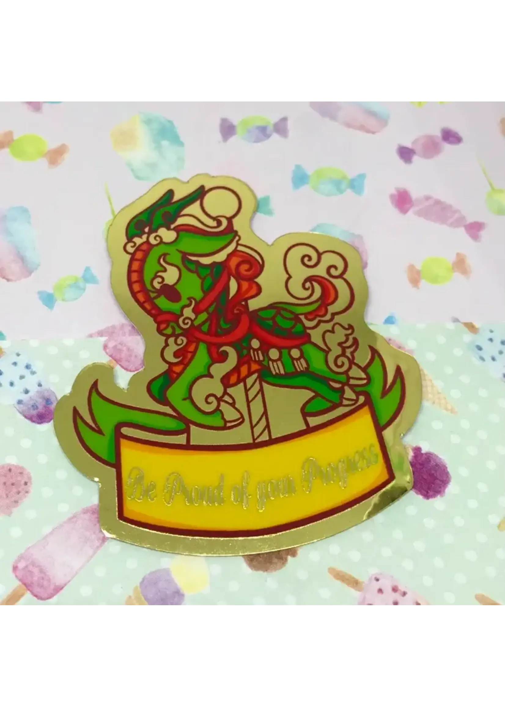 SHARKNDONUTS Care-ousal Gold Chrome stickers Be Proud
