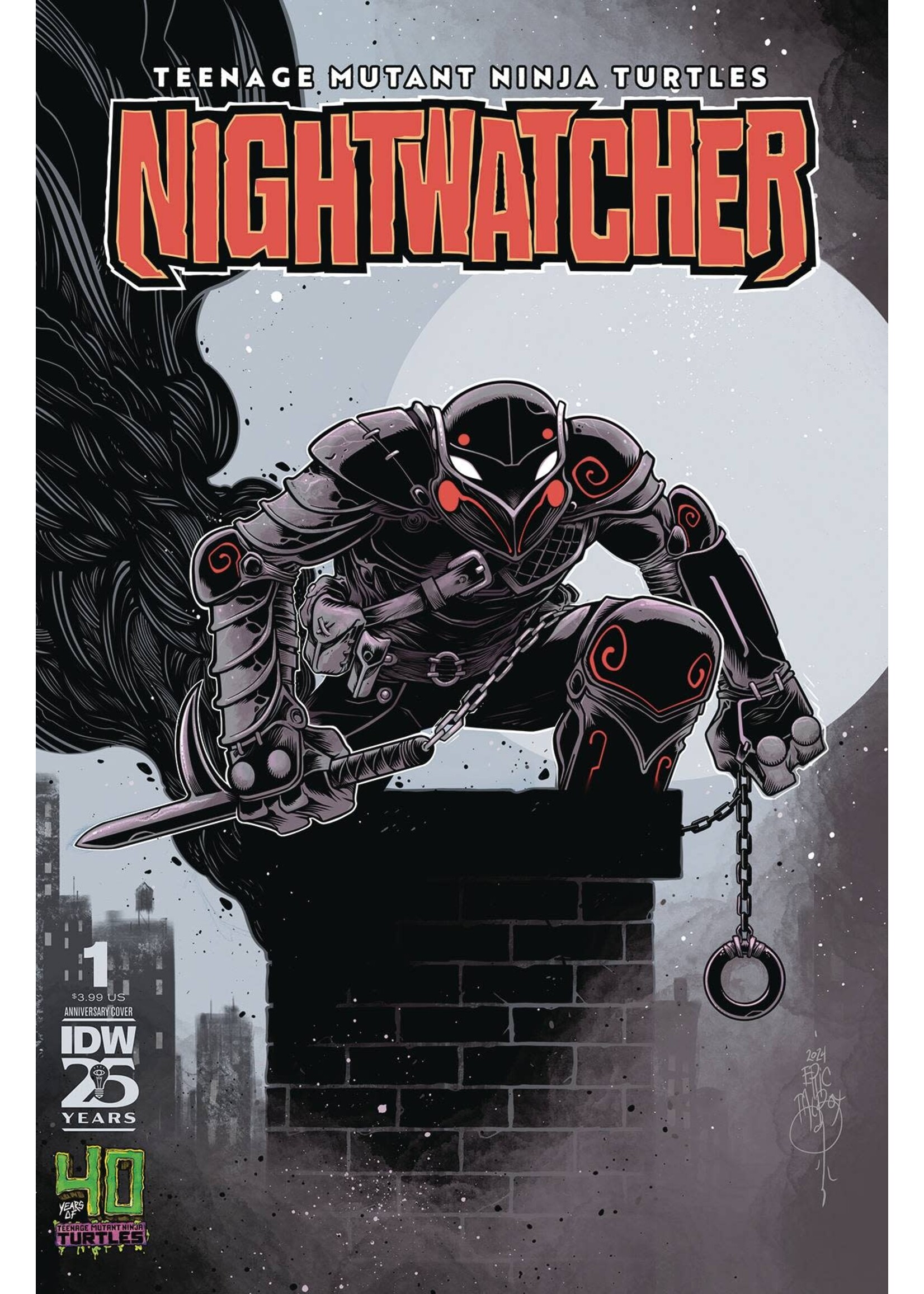 IDW PUBLISHING TEENAGE MUTANT NINJA TURTLES NIGHTWATCHER #1 40TH ANNIV