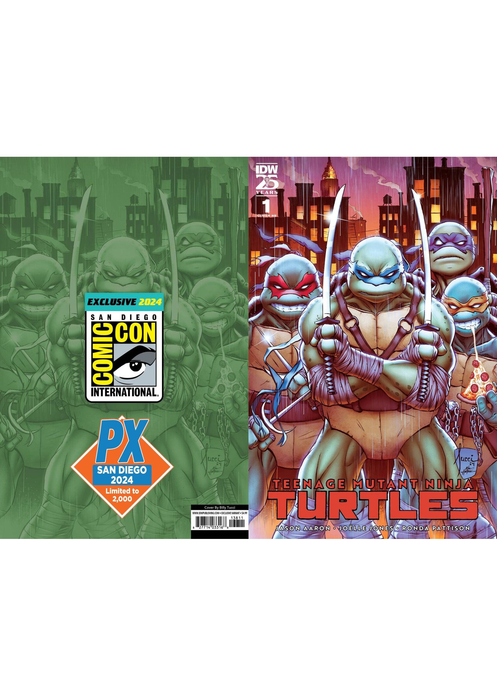 IDW PUBLISHING SDCC 2024 TEENAGE MUTANT NINJA TURTLES PX #1 TUCCI COLOR LTD 2000