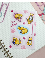 MEEP & BEEP DESIGNS ORANGE CAT STICKERS (BEEP VERSION)
