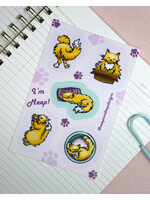 MEEP & BEEP DESIGNS ORANGE CAT STICKERS (MEEP VERSION)