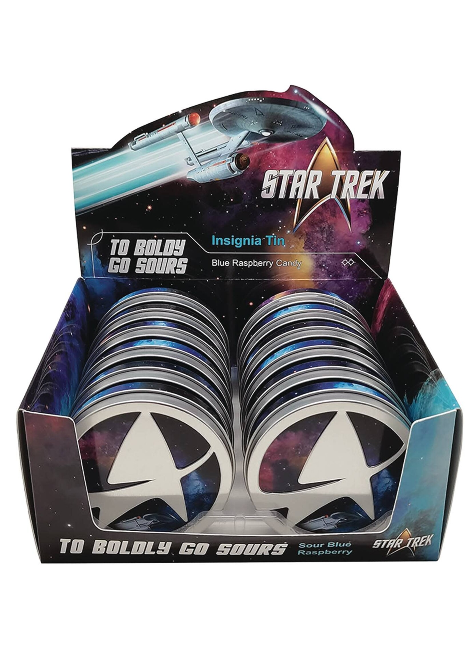 STAR TREK INSIGNIA BLUE RASPBERRY CANDY TIN