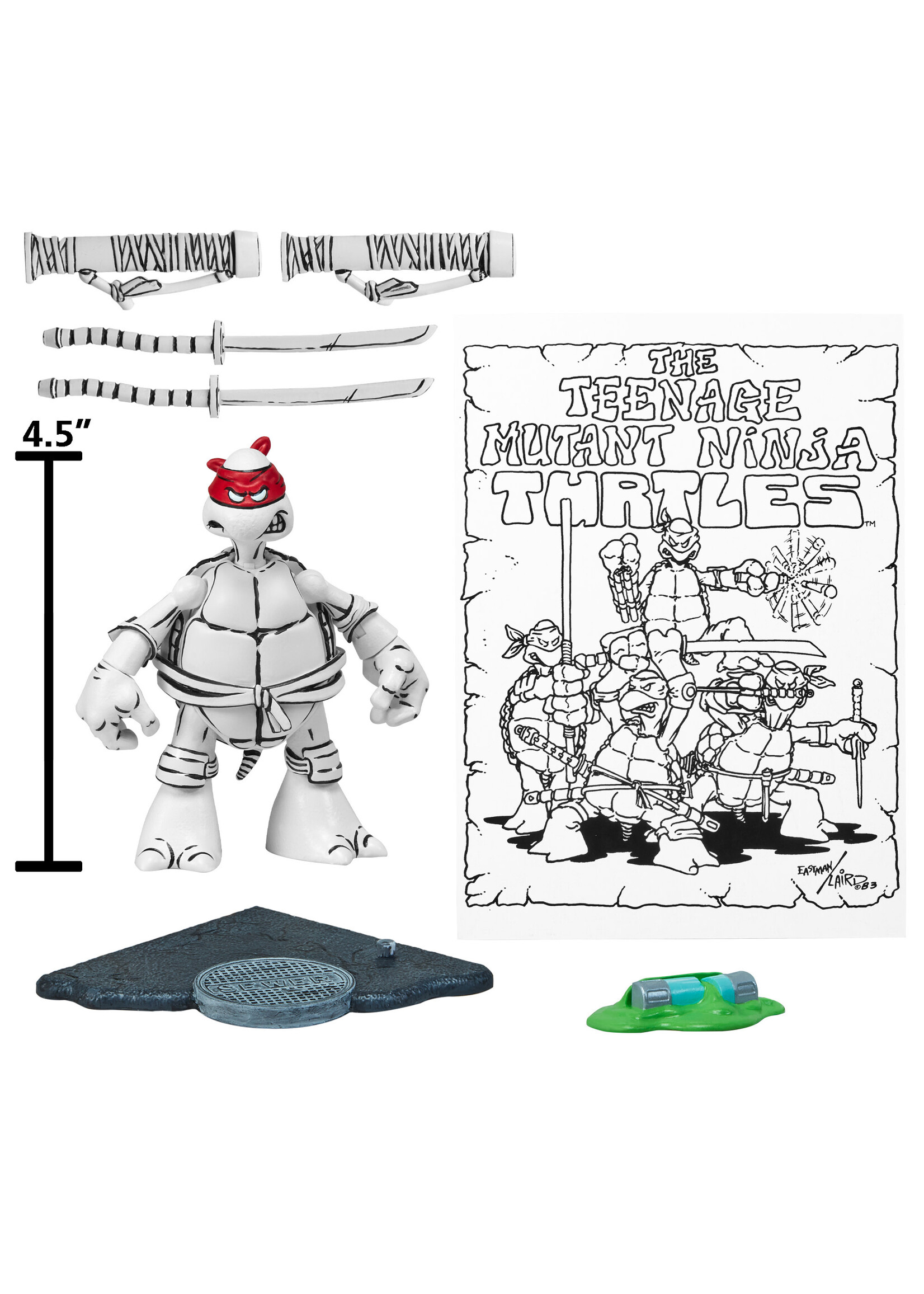 TMNT BLACK & WHITE ORIGINAL SKETCH LEONARDO PX AF