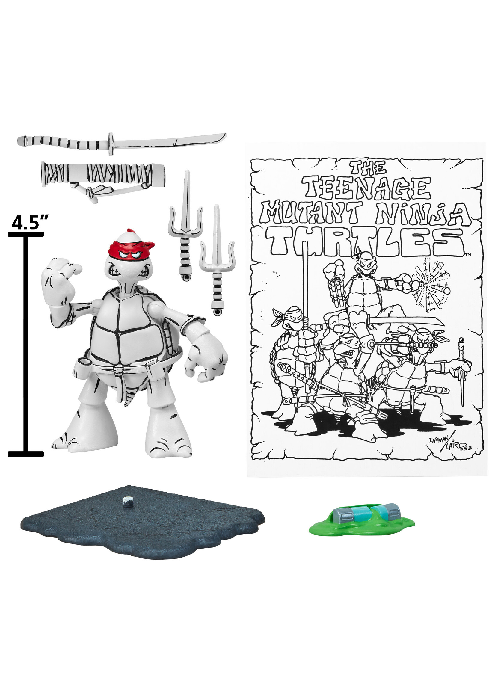 TMNT BLACK & WHITE ORIGINAL SKETCH RAPHAEL PX AF