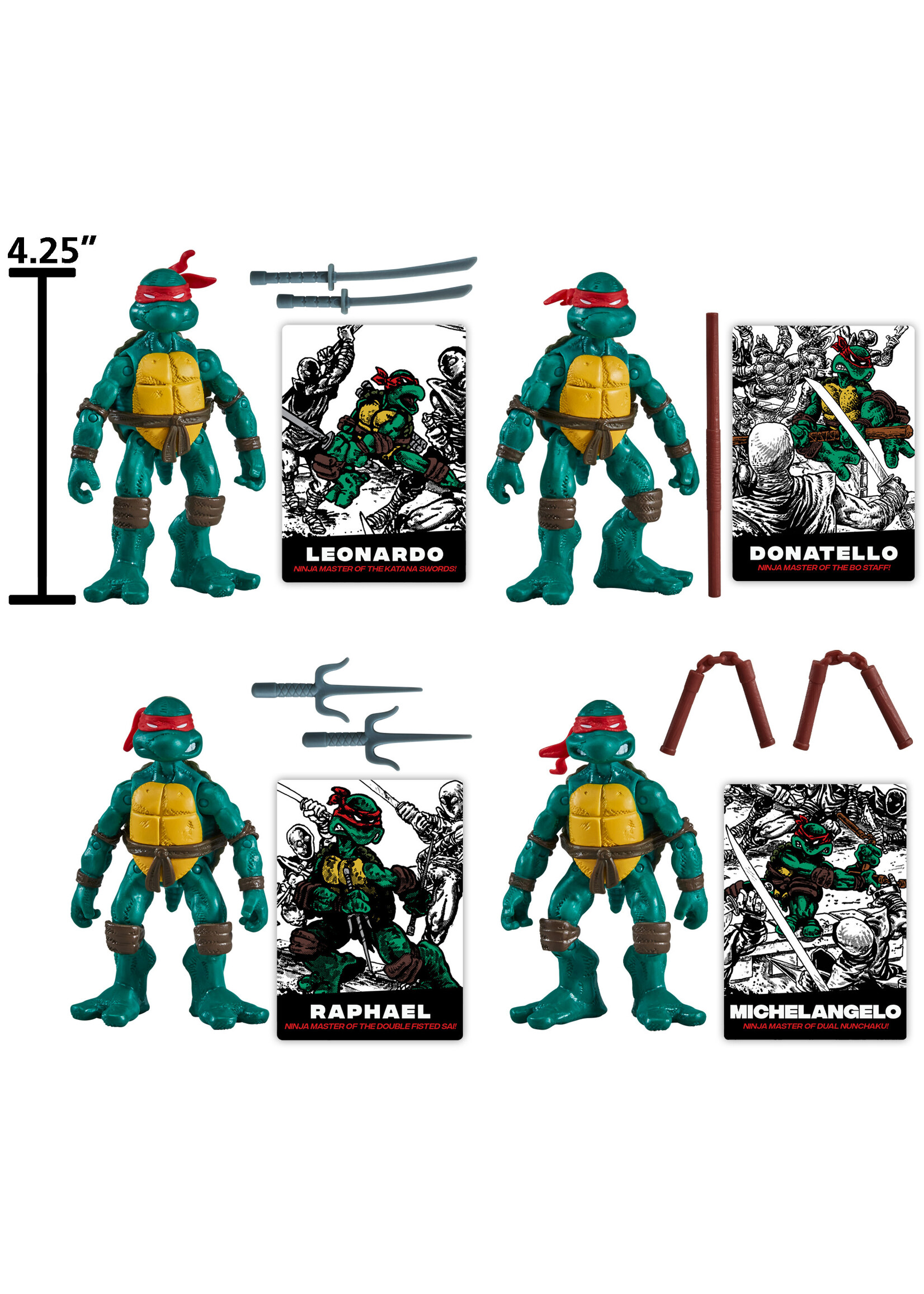 TMNT CLASSIC COMIC BOOK SERIES TURTLES 4PC SET