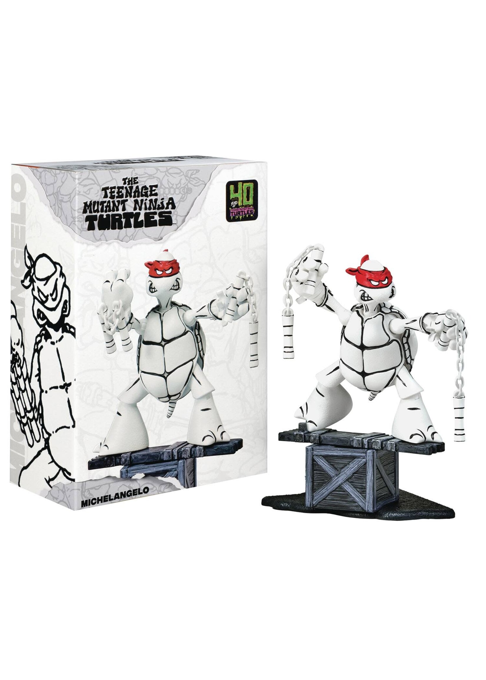 TMNT BLACK & WHITE ORIGINAL SKETCH MICHELANGELO PX AF