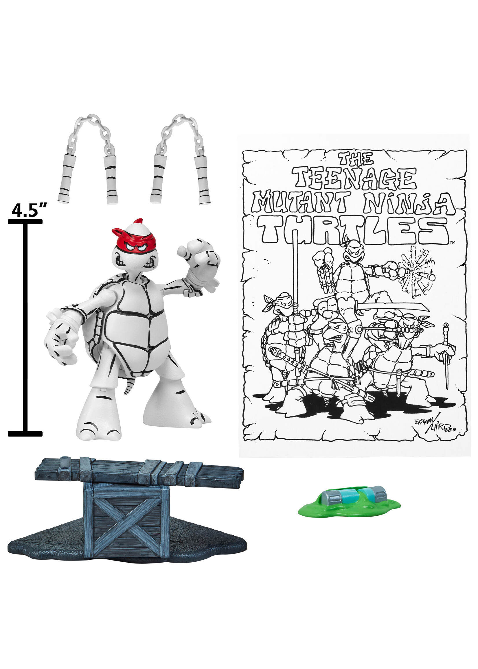 TMNT BLACK & WHITE ORIGINAL SKETCH MICHELANGELO PX AF