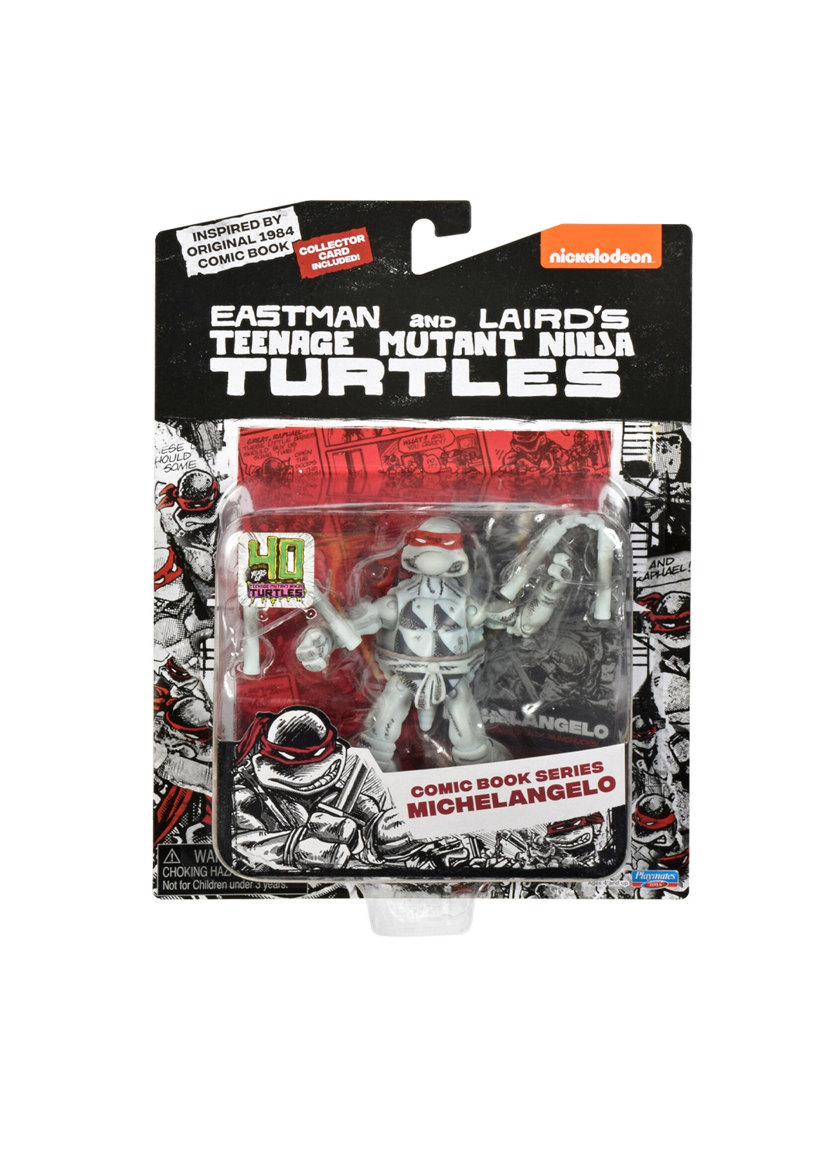 TMNT CLASSIC COMIC BOOK SERIES TURTLES B&W AF 4PC SET