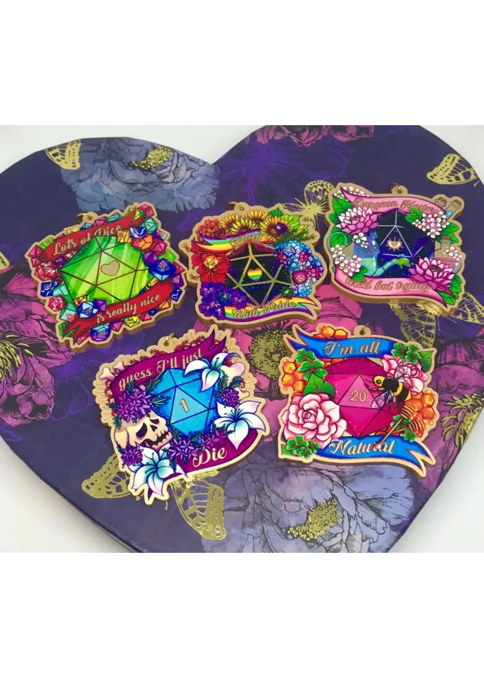 SHARKNDONUTS D&D Gold Acrylic Charms Dungeon Master