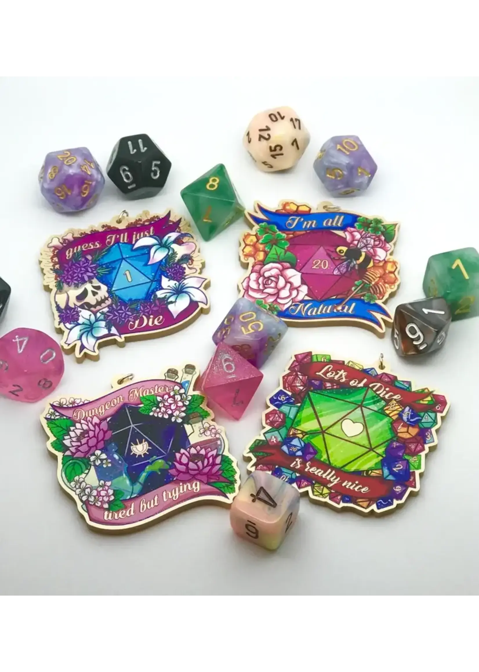 SHARKNDONUTS D&D Gold Acrylic Charms Critical 1