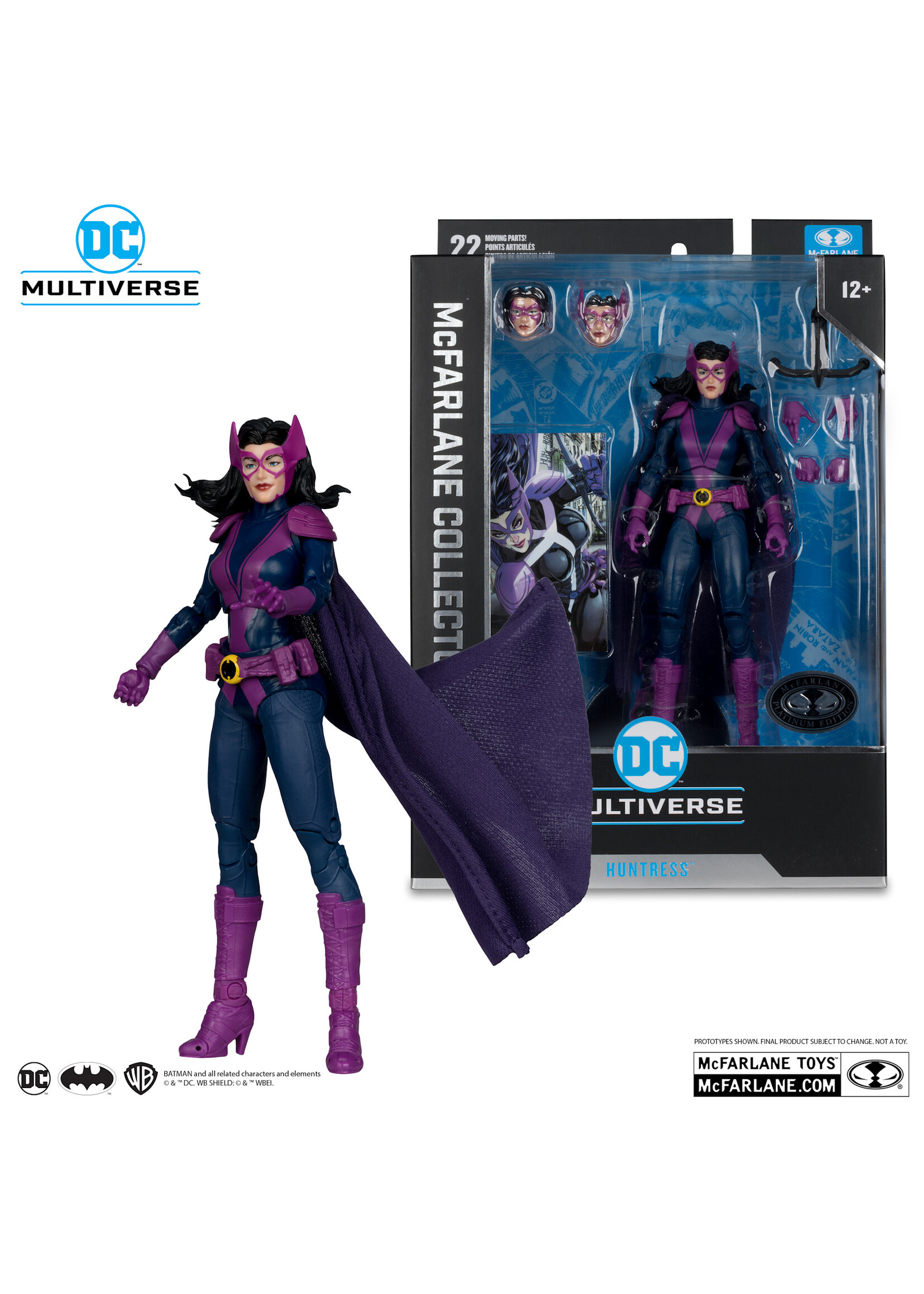 MCFARLANE TOYS DC MCFARLANE COLLECTOR EDITION 7" WV7 - #23 HUNTRESS PLATINUM ED