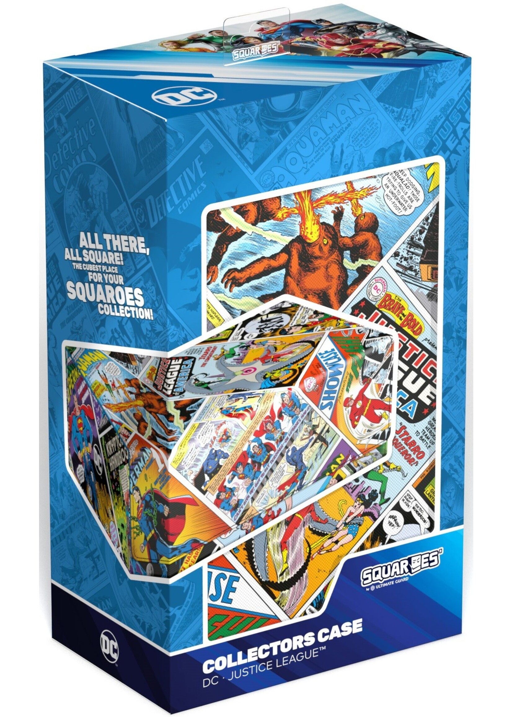 SQUAROES DC JUSTICE LEAGUE WV1 COLLECTORS CASE "VINTAGE COMICS"